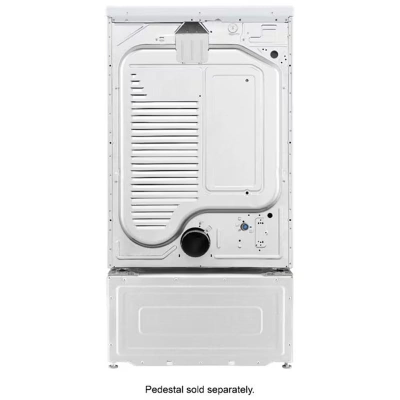 LG 27 in. 7.4 cu. ft. Smart Stackable Round-Door Gas Dryer with Tempered Glass, Built-In Intelligence, Sensor Dry, Turbo Steam, Sanitize & Steam Cycle - White, White, hires