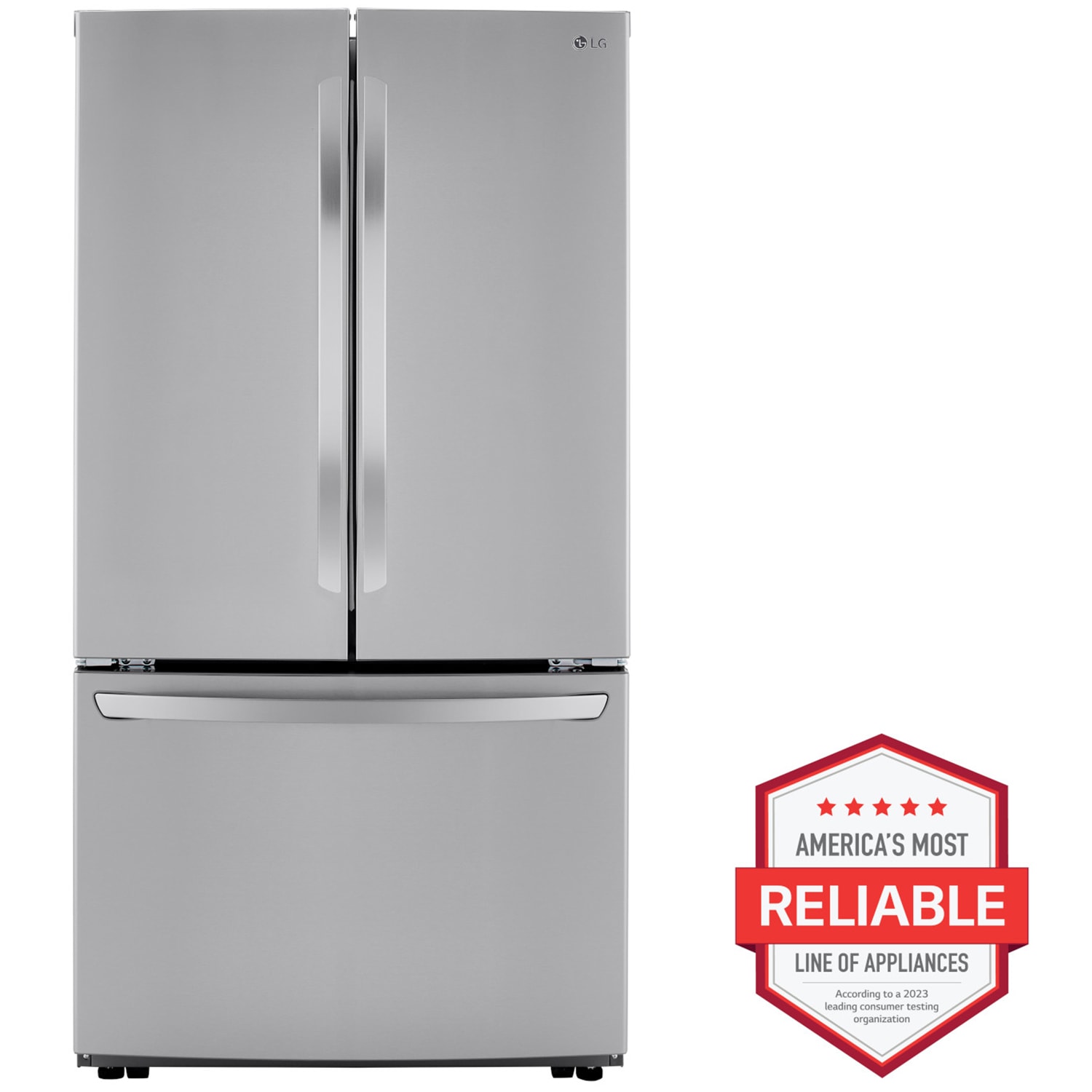 LG 36 in. 28.7 cu. ft. Smart French Door Refrigerator with Ice Maker - Stainless Steel, , hires