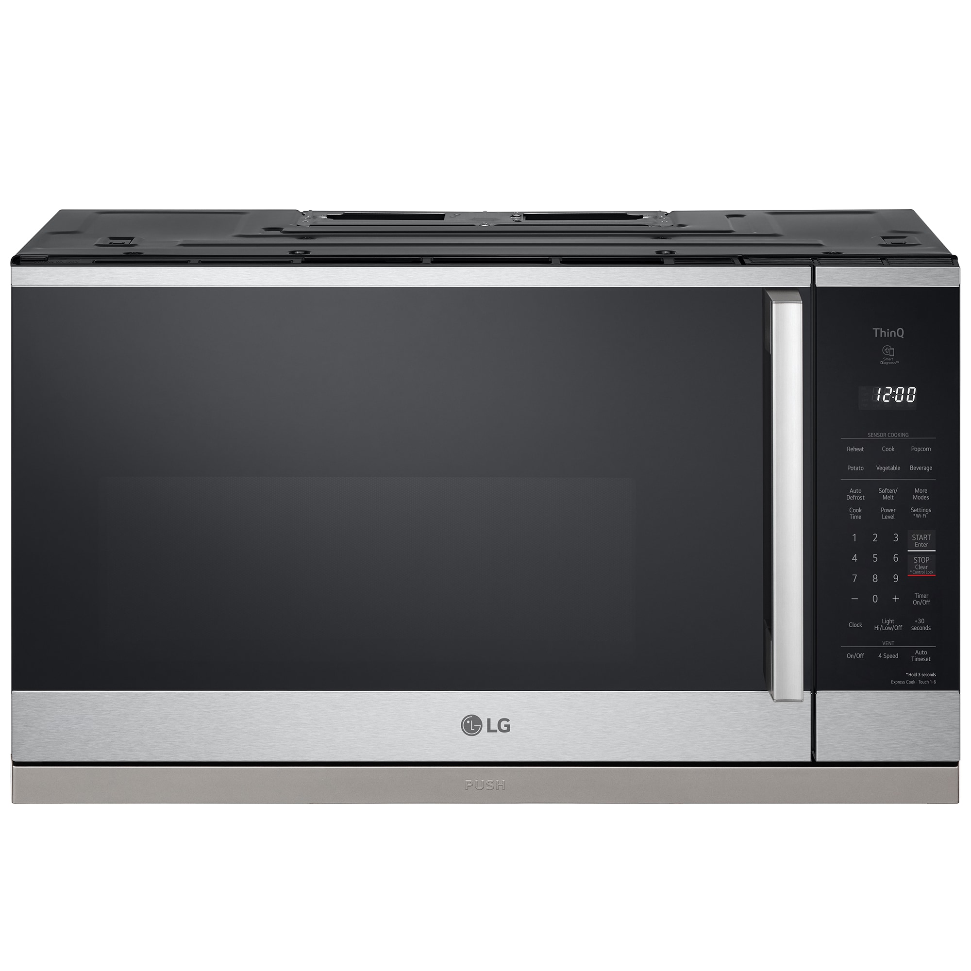 LG 30 in. 2.1 cu. ft. 1050W Smart Over-the-Range Microwave with 400 CFM & Sensor Cooking - PrintProof Stainless Steel, , hires