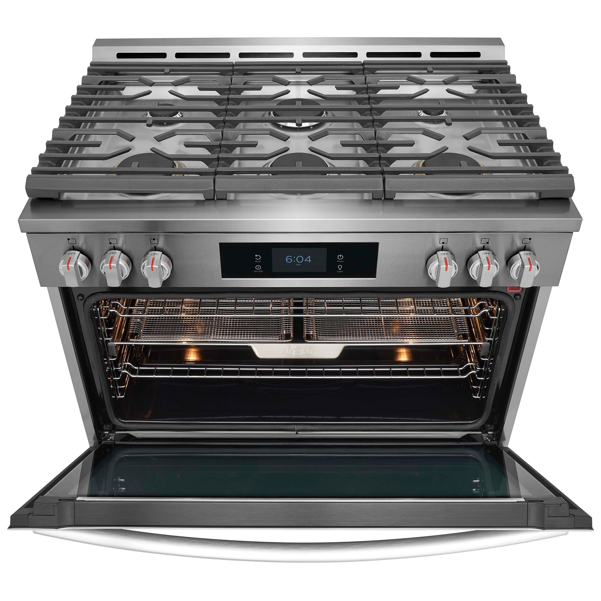 Frigidaire Gallery 36 in. 4.6 cu. ft. Air Fry True European Convection Steam Dual Fuel Range with 6 Sealed Burners - Stainless Steel, , hires