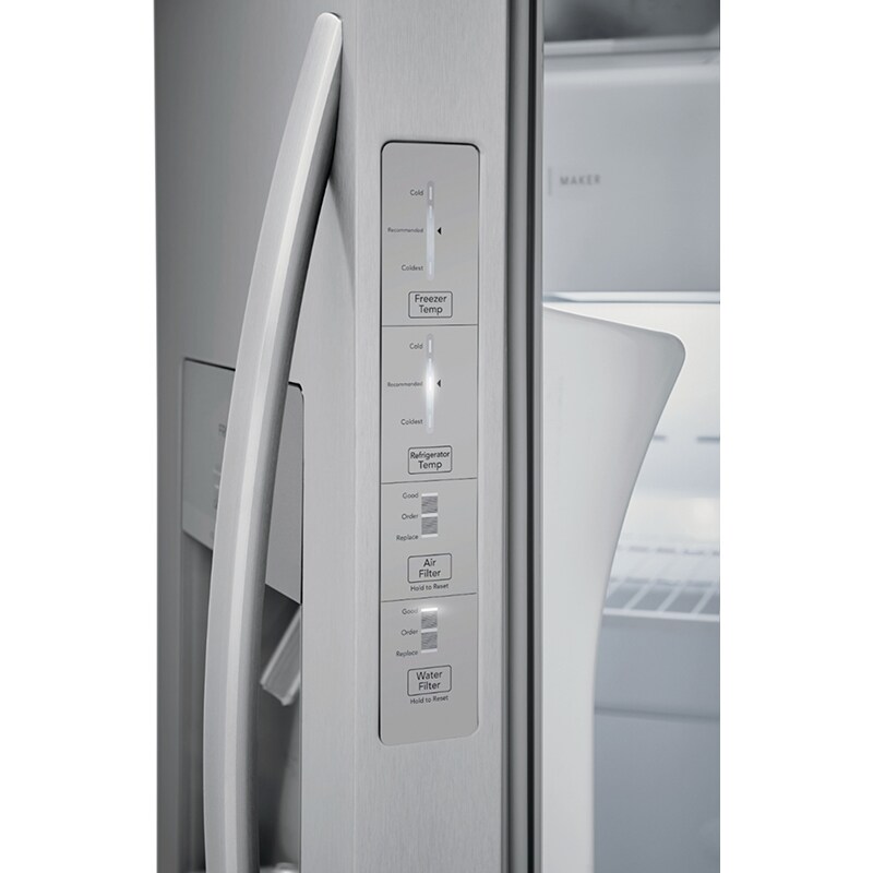 Frigidaire 36 in. 25.6 cu. ft. Side by Side Refrigerator with Ice & Water Dispenser - Stainless Steel, Stainless Steel, hires