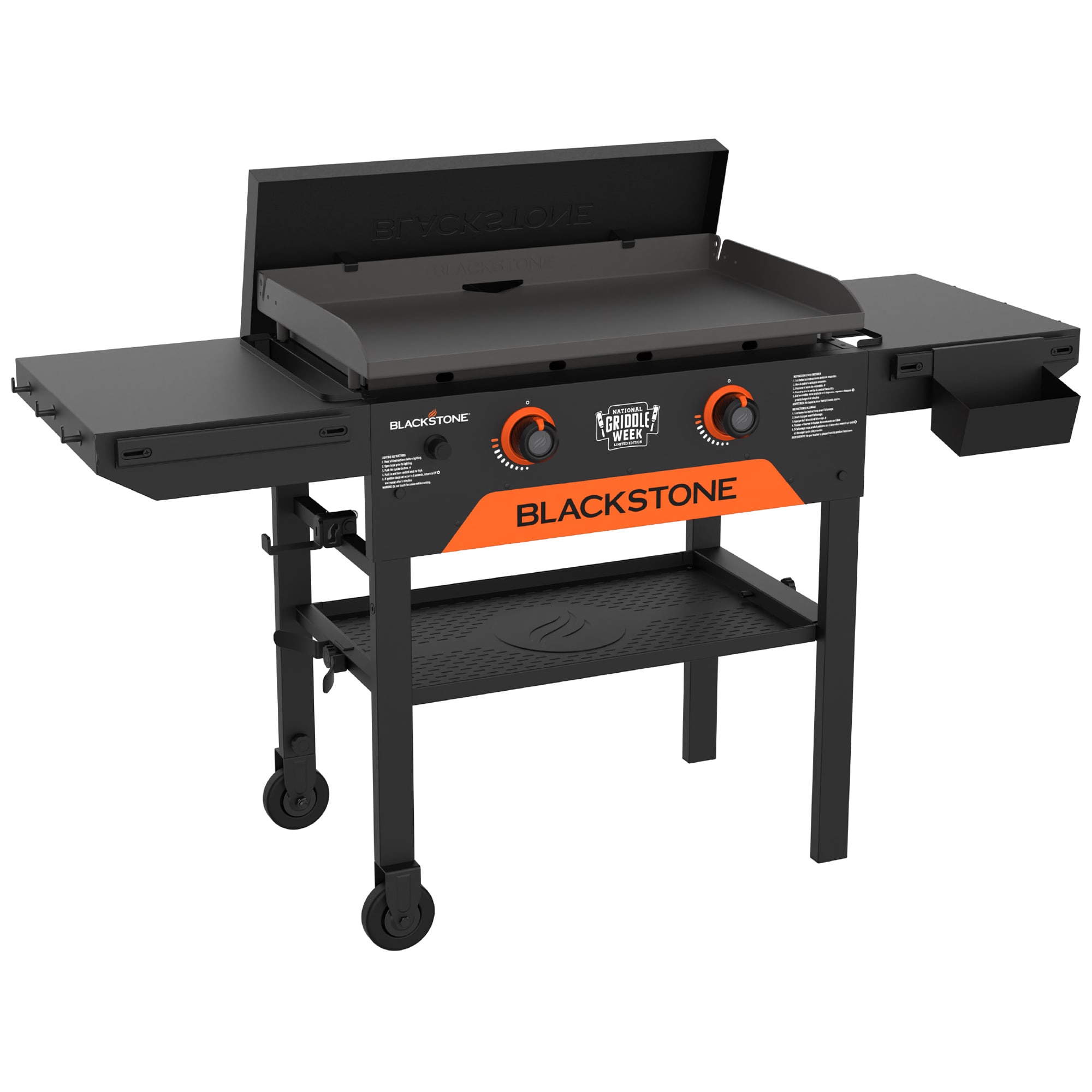 Blackstone Omnivore Limited Edition 28 in. 2-Burner Liquid Propane Gas Flat Top Griddle with Side Tables and 524 sq. in. Cooking Surface - Black, , hires