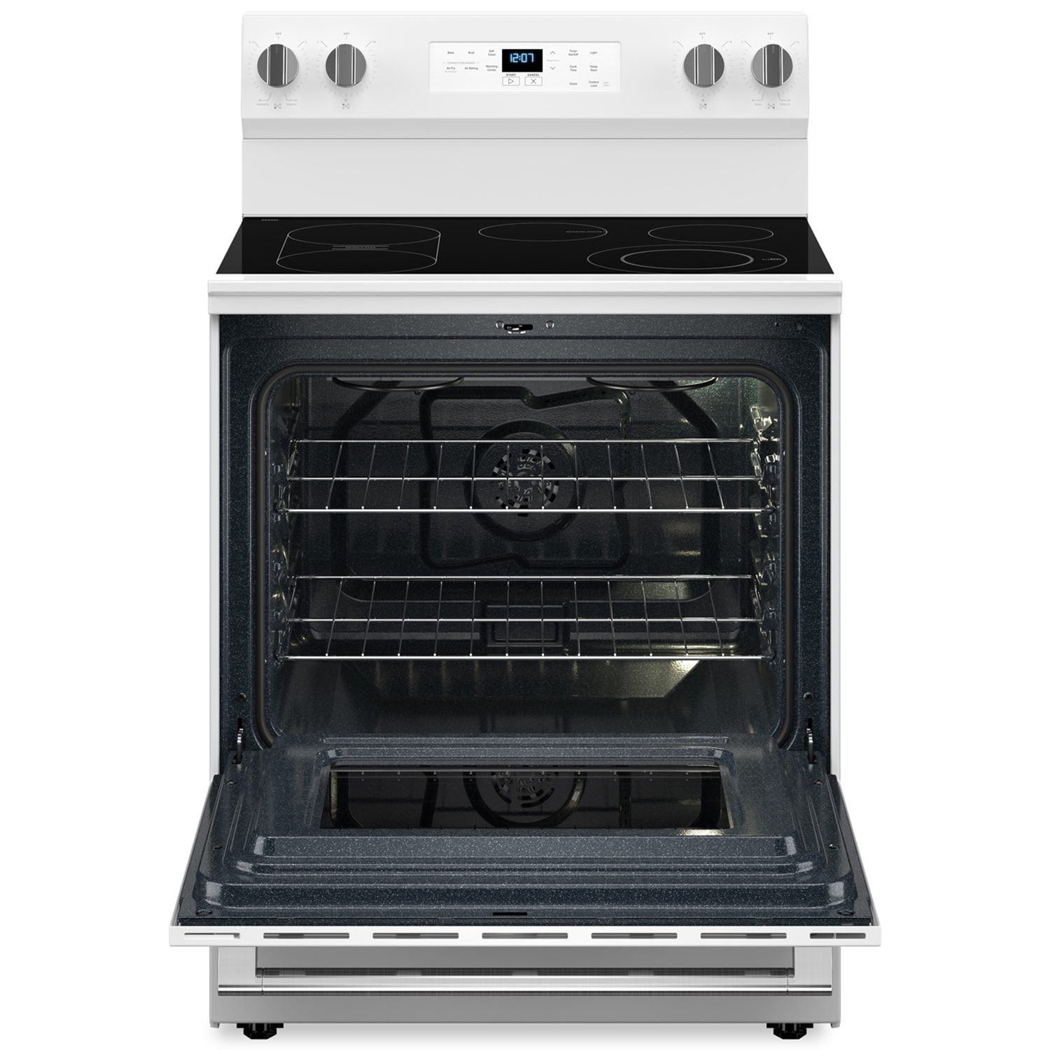 Maytag 30 in. 5.3 cu. ft. Air Fry Standard Convection Electric Range with Radiant Burners - White, White, hires