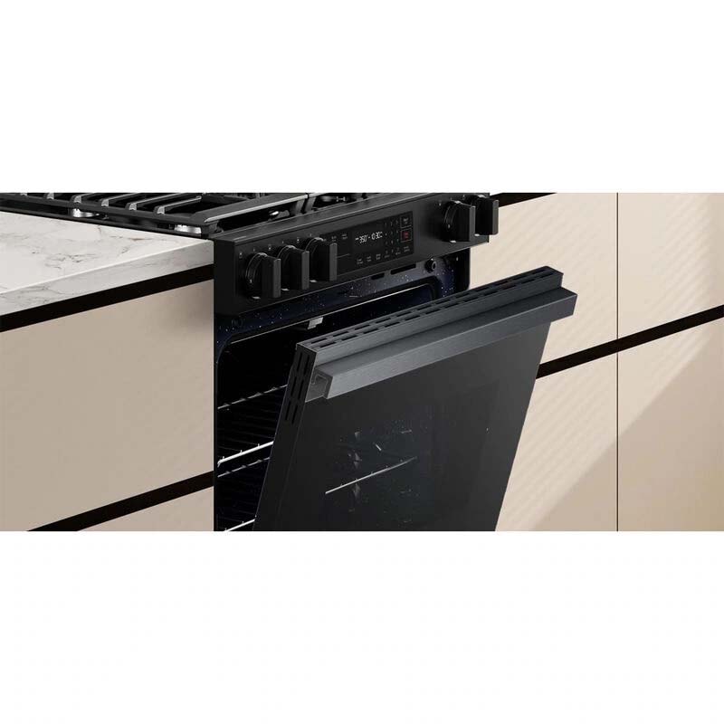 Samsung Bespoke 30 in. 6 cu. ft. Smart Slide-In Gas Range with 5 Sealed Burners - Matte Black Steel, Matte Black Steel, hires