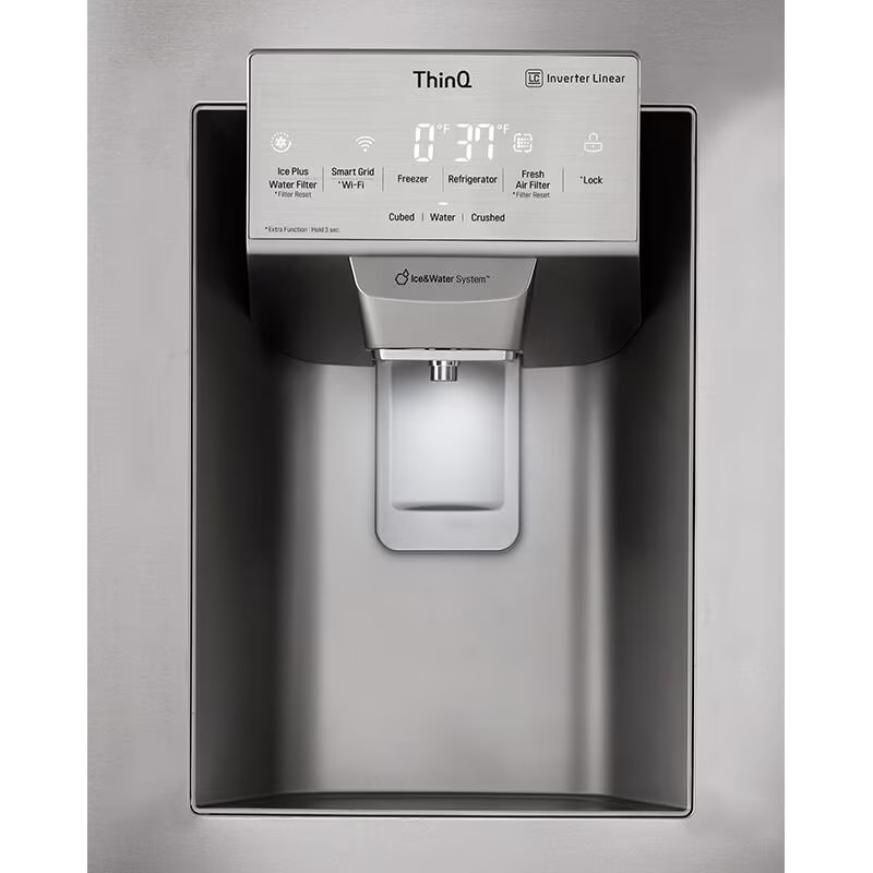 LG 36 in. 27.8 cu. ft. Smart 4-Door French Door Refrigerator with Ice & Water Dispenser - Stainless Steel, Stainless Steel, hires