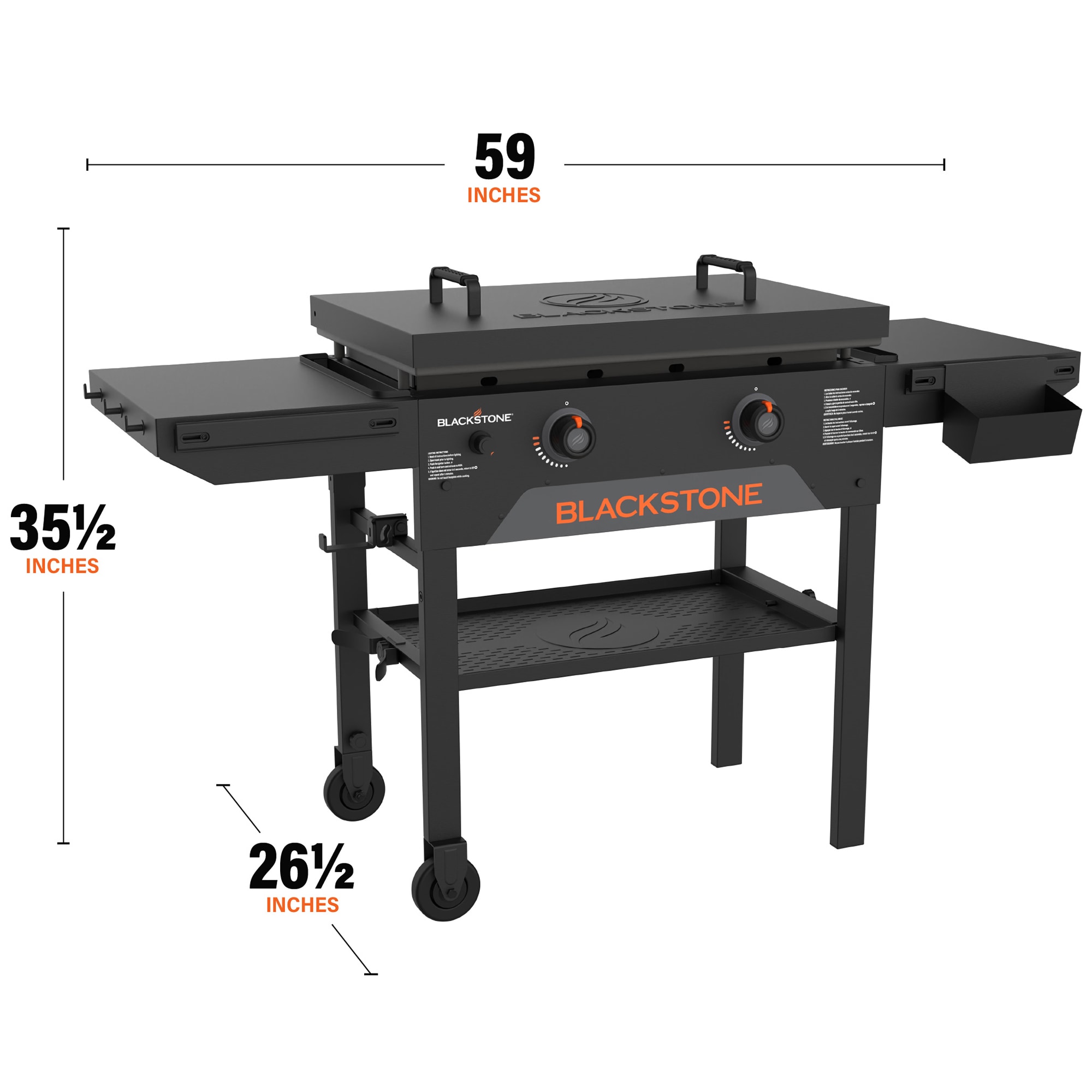 Blackstone Omnivore 28 in. 2-Burner Liquid Propane Gas Flat Top Griddle with Side Tables and 524 sq. in. Cooking Surface - Black, , hires