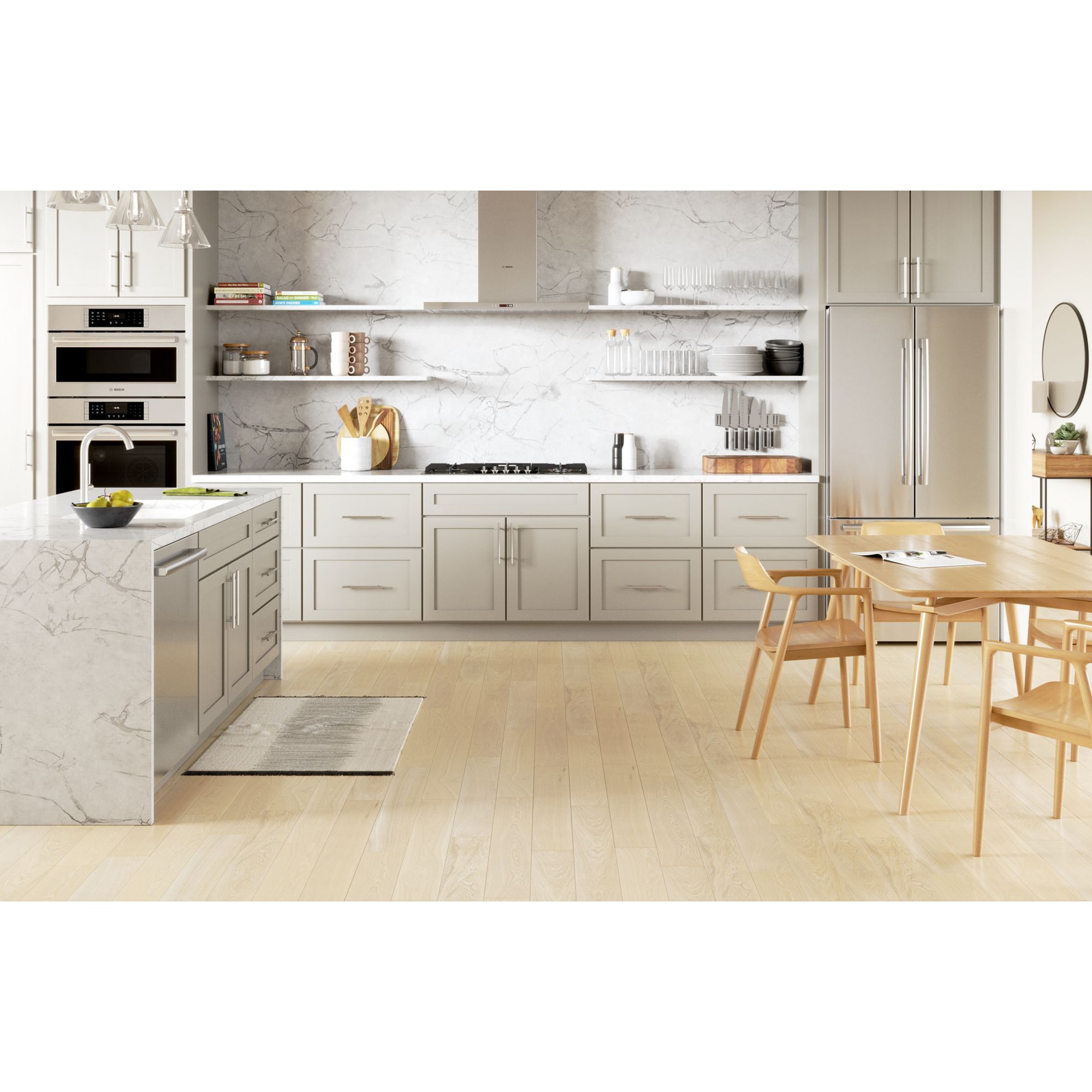 Bosch Benchmark 36 in. 5-Burner Natural Gas Cooktop with Simmer Burner & Power Burner - Stainless Steel, , hires