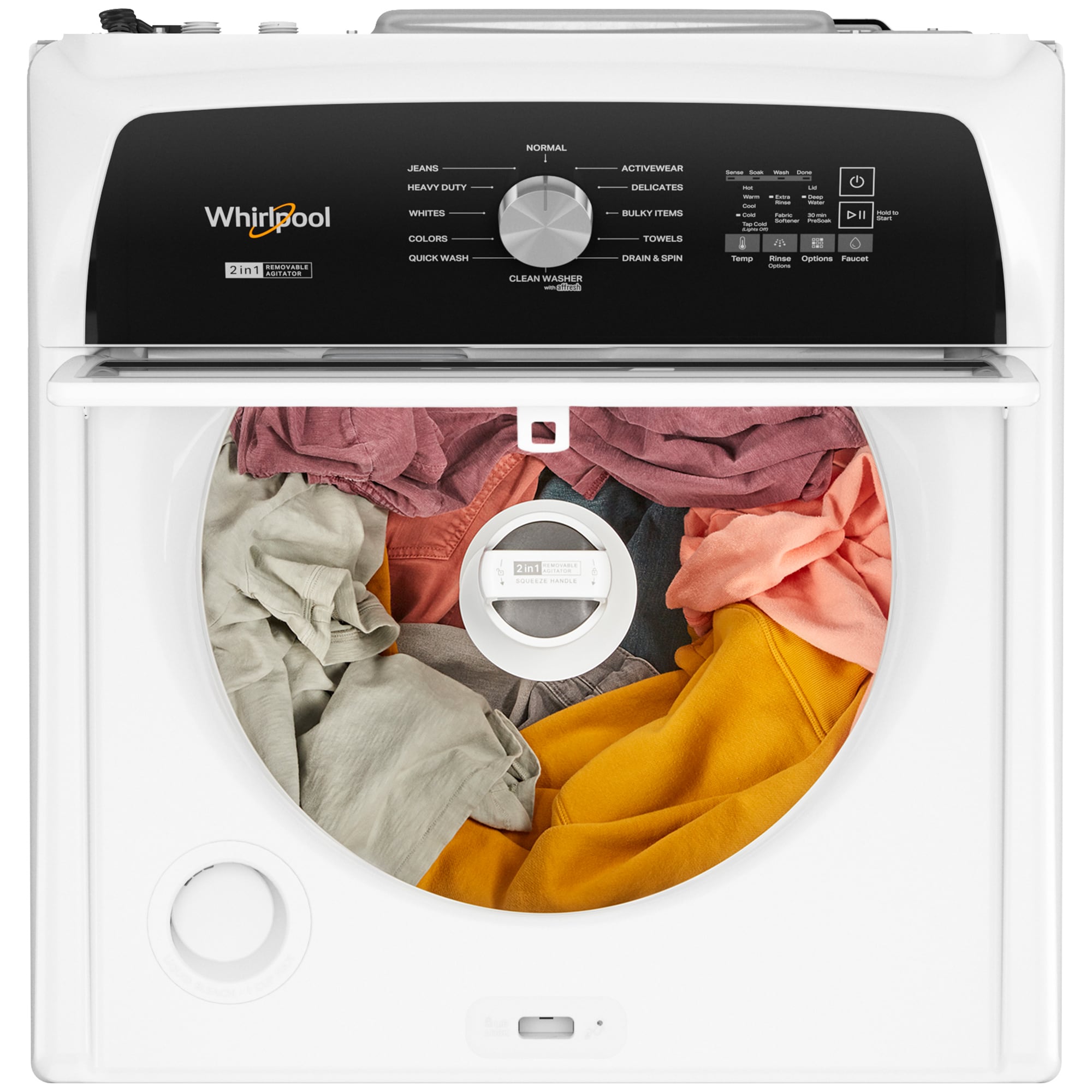 Whirlpool 27.75 in. 4.8 cu. ft. Top Load Washer with 2-in-1 Removable Agitator - White, , hires