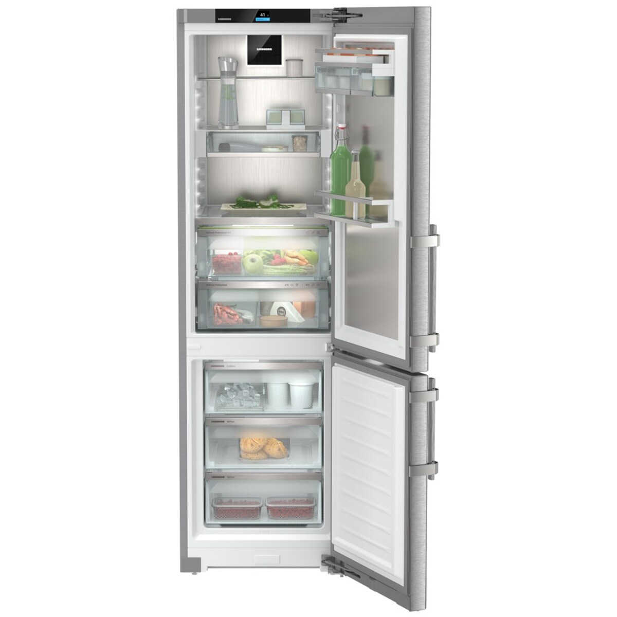 Liebherr Peak 24 in. 12.7 cu. ft. Smart Counter Depth Bottom Freezer Refrigerator with Ice Maker - Stainless Steel, , hires