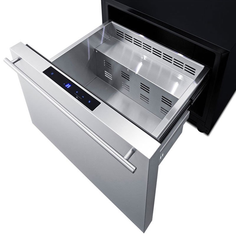 Summit 24 in. 2.0 cu. ft. Outdoor Single Refrigerator Drawer - Stainless Steel/Panel Ready, , hires