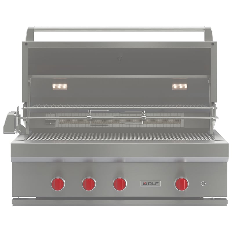 Wolf 42 in. 3-Burner Built-In Liquid Propane Gas Grill with Rotisserie, Sear Burner & Smoker Box - Stainless Steel, , hires