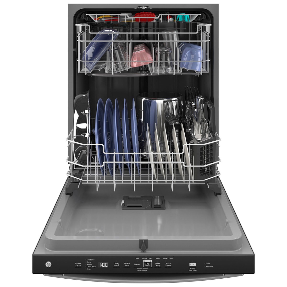 GE 24 in. Top Control Dishwasher with 50 dBA Sound Level, 3rd-Rack & Dry Boost - Fingerprint Resistant Stainless Steel, Fingerprint Resistant Stainless, hires