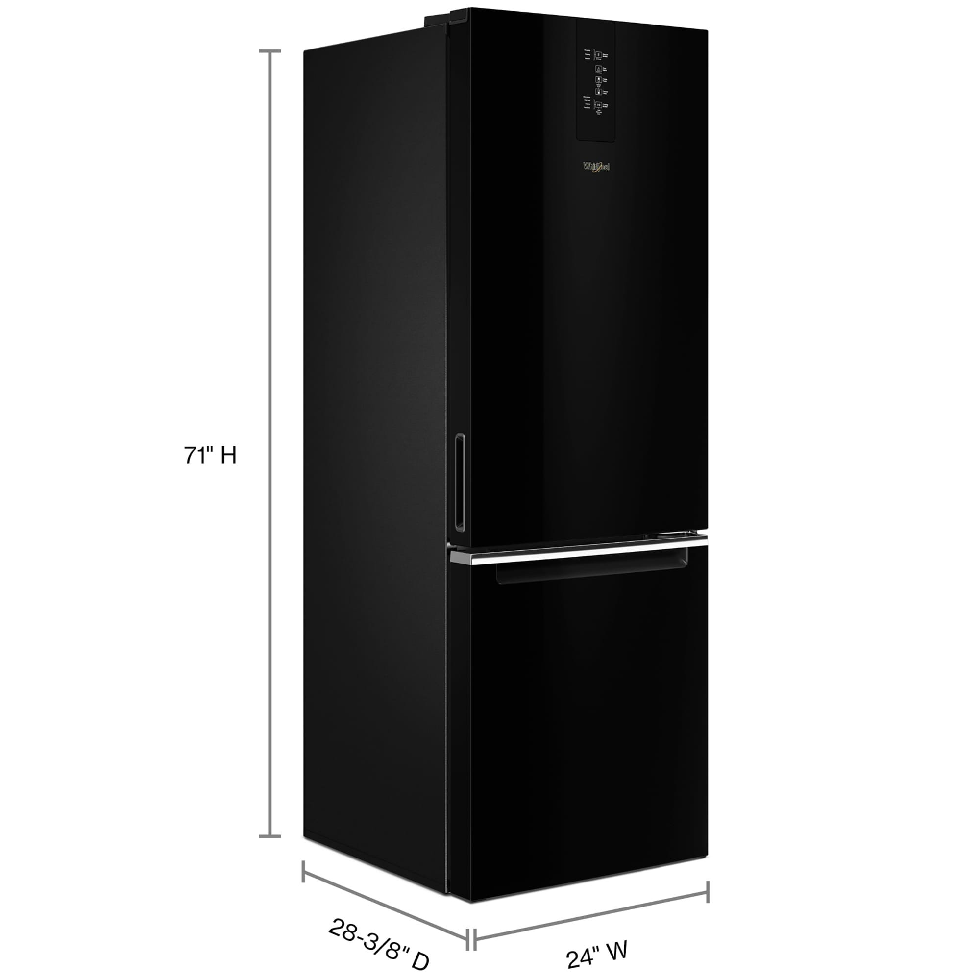 Whirlpool 24 in. 12.9 cu. ft. Counter Depth Garage Ready Bottom Freezer Refrigerator - Black, Black, hires