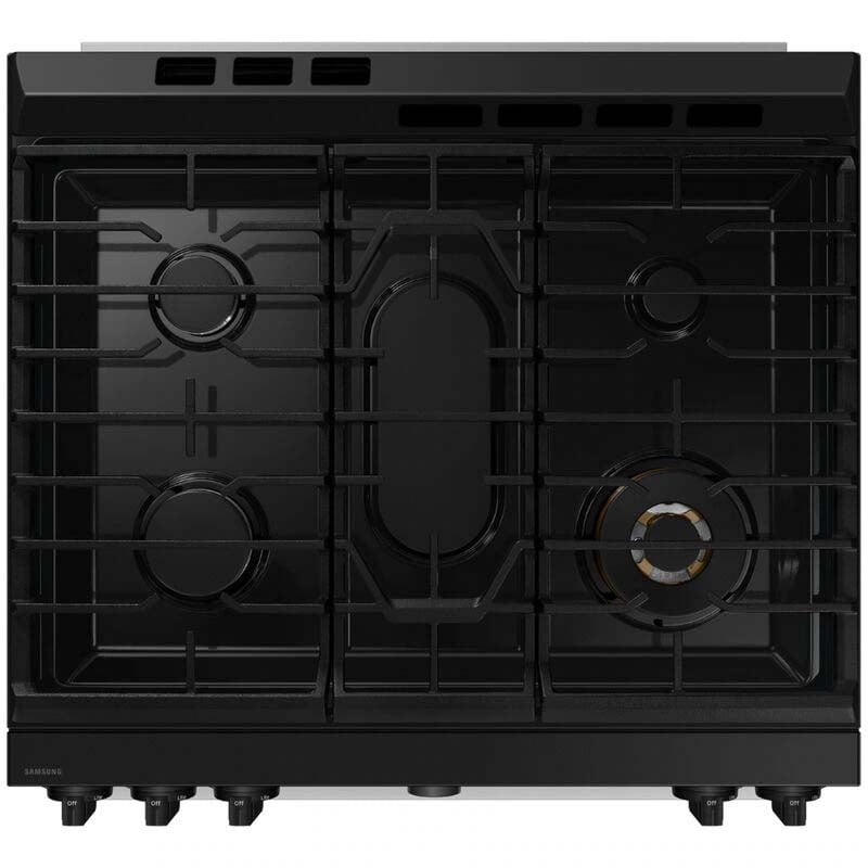 Samsung Bespoke 30 in. 6.1 cu. ft. Smart Air Fry True European Convection Double Oven Slide-In Dual Fuel Range with 5 Sealed Burners & Griddle - Stainless Steel, , hires