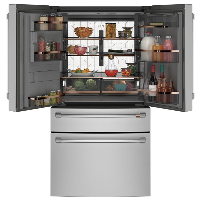Cafe 36 in. 27.8 cu. ft. Smart 4-Door French Door Refrigerator with Ice & Water Dispenser - Stainless Steel, Stainless Steel, hires