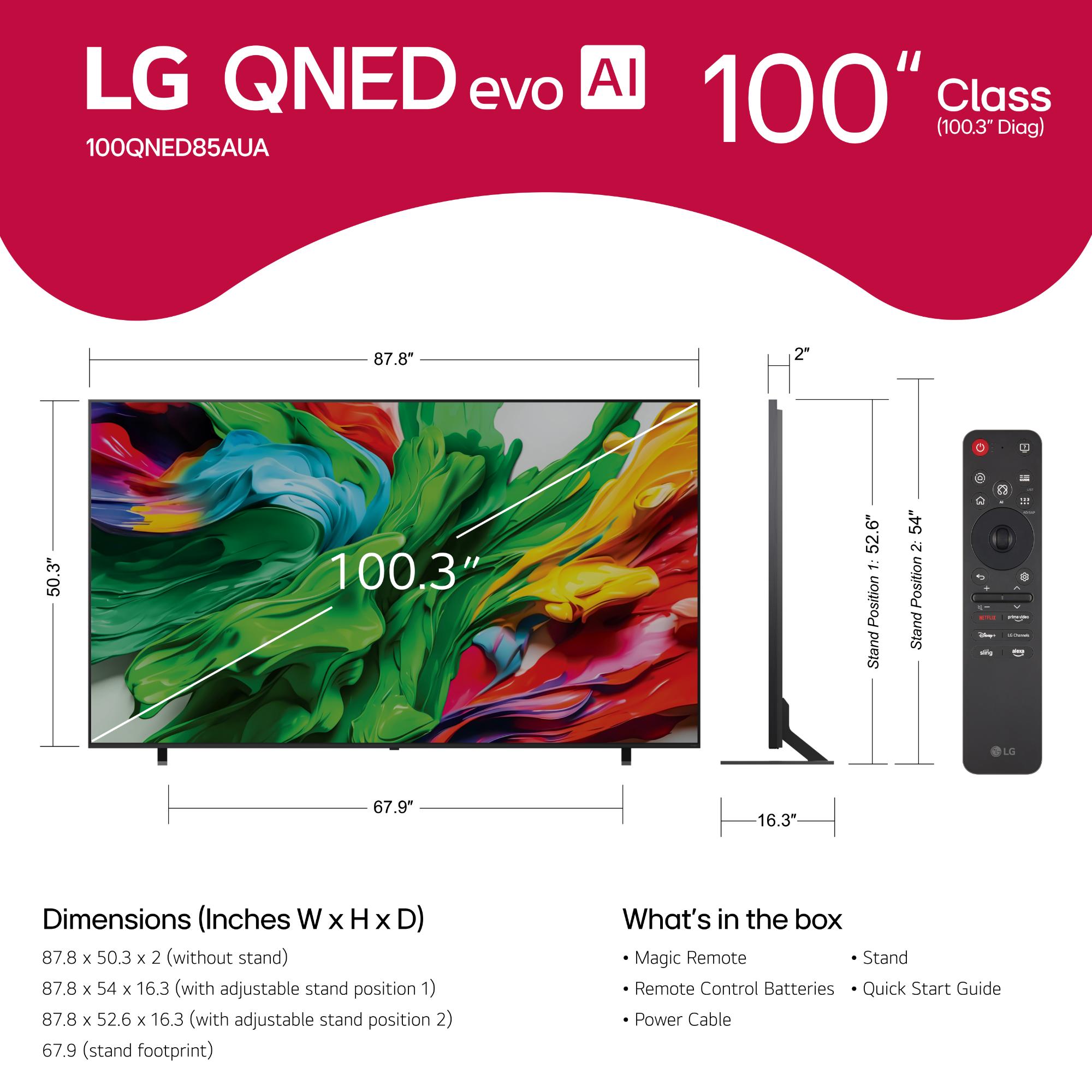 LG - 100" Class QNED85A Series QNED Mini-LED 4K UHD Smart webOS TV, , hires
