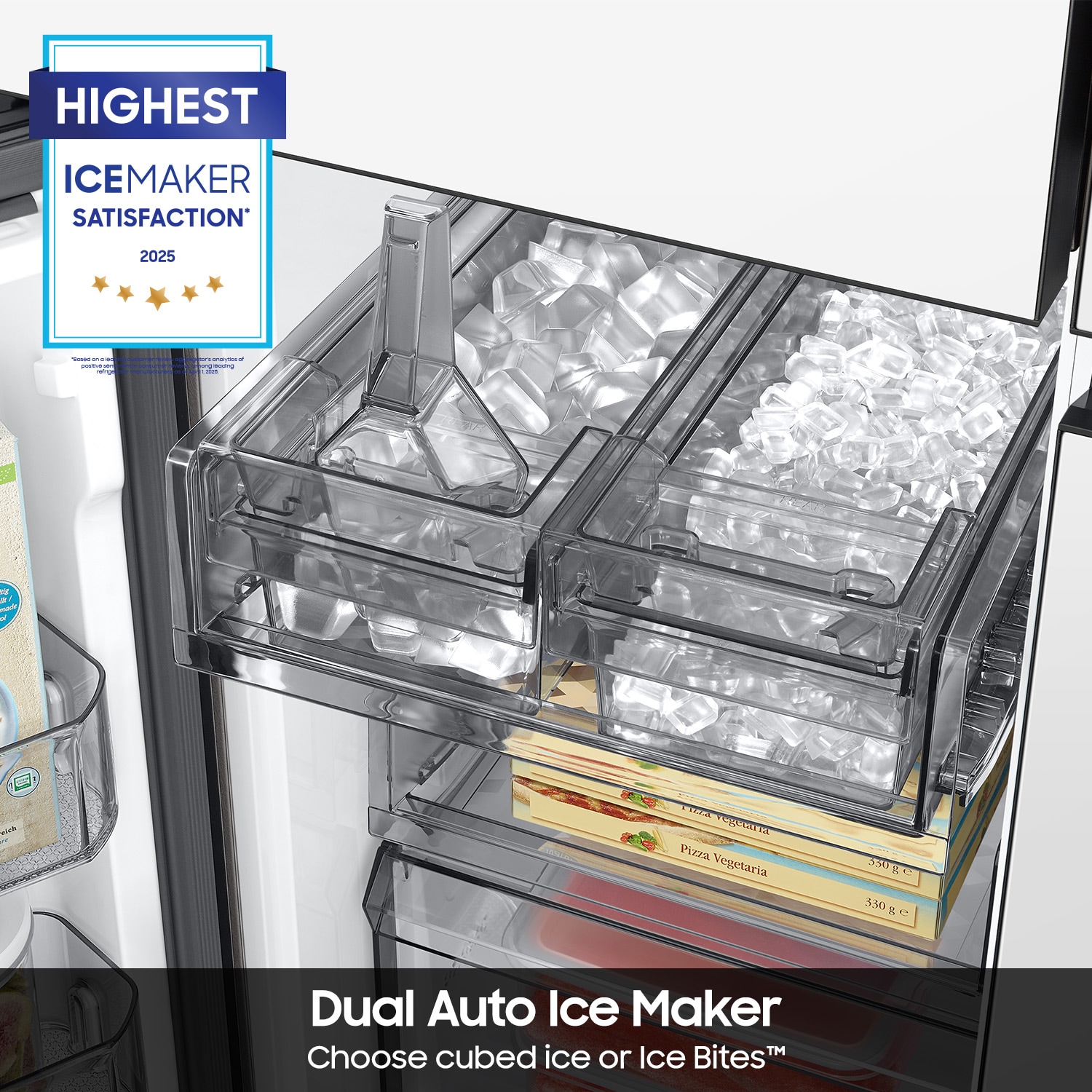 Samsung Bespoke 36 in. 22.5 cu. ft. Smart Counter Depth 4-Door French Door Refrigerator with Internal Water Dispenser - White Glass, White Glass, hires