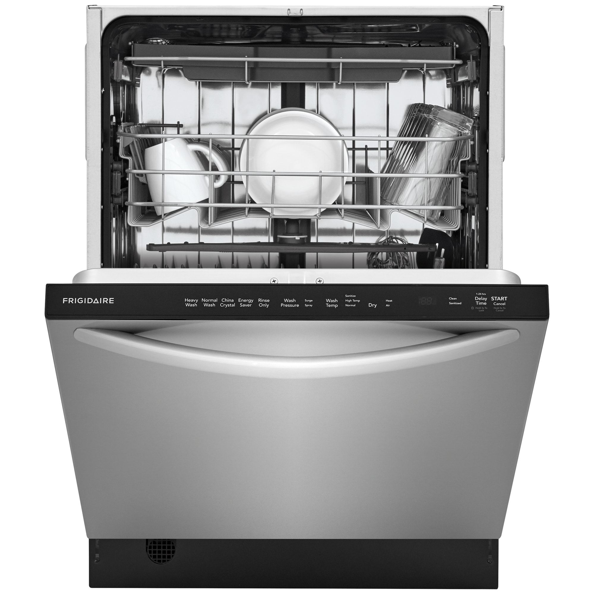 Frigidaire 24 in. Top Control Dishwasher with 49 dBa Sound Level, 3rd-Rack & EvenDry - Stainless Steel, , hires