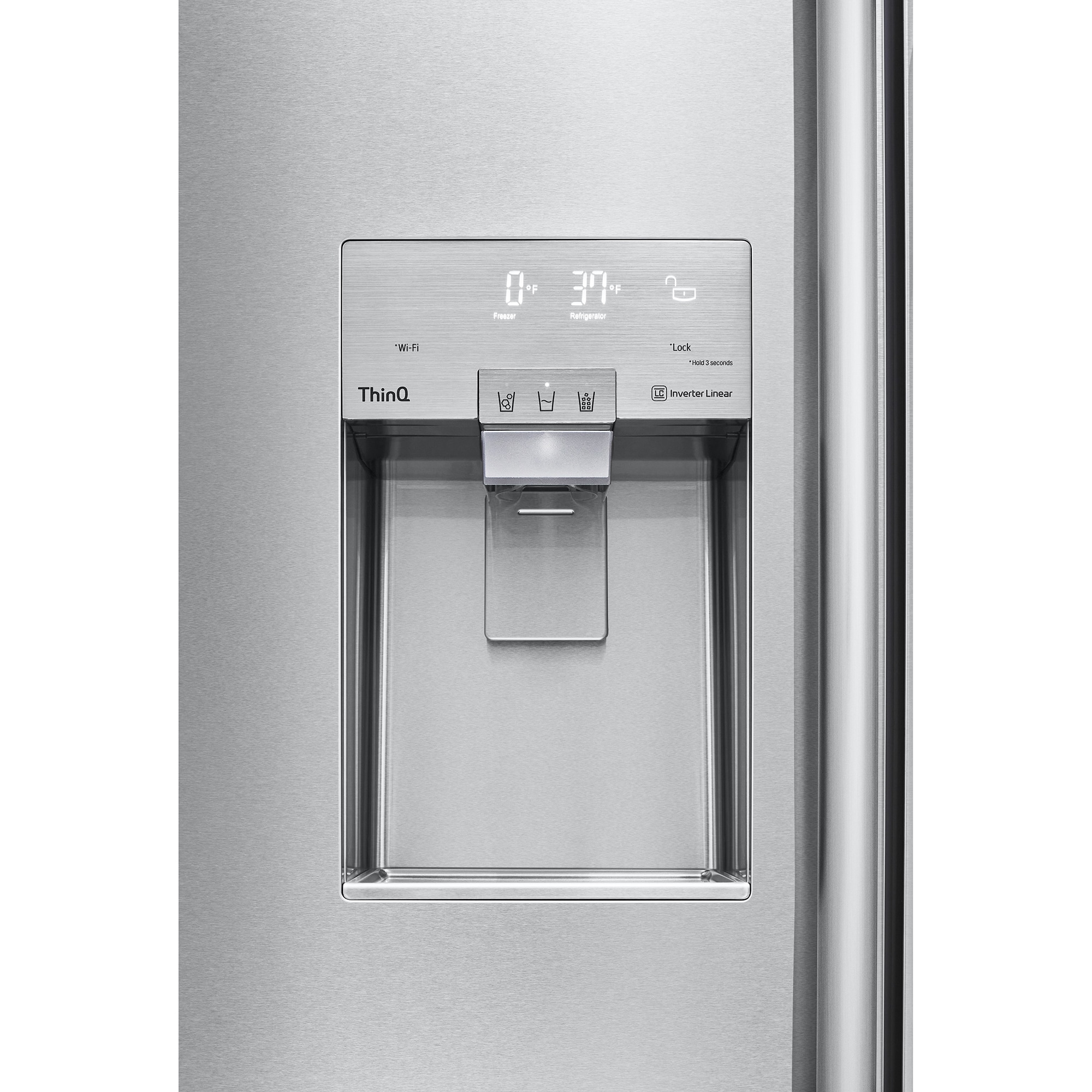 Signature Kitchen Suite 42 in. 25.6 cu. ft. Built-In Smart Counter Depth Side by Side Refrigerator with Ice & Water Dispenser - Stainless Steel, , hires