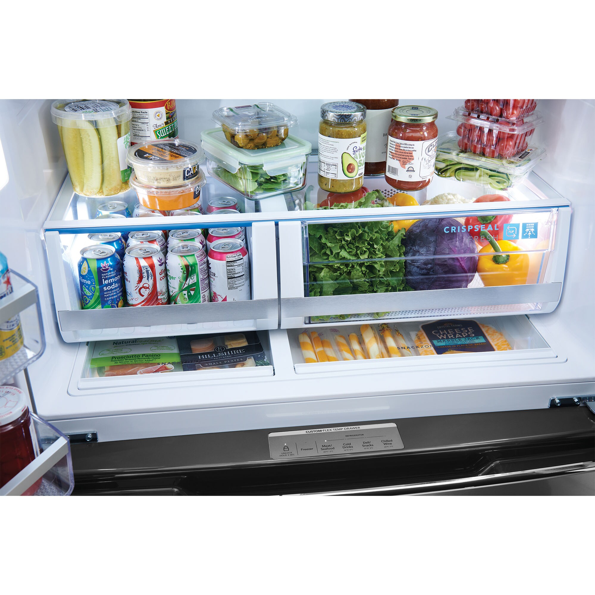 Frigidaire Gallery 36 in. 21.5 cu. ft. Counter Depth 4-Door French Door Refrigerator with Ice & Water Dispenser - Black Stainless, Black Stainless, hires