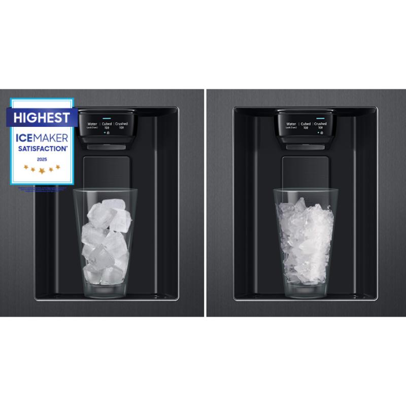 Samsung 36 in. 27.4 cu. ft. Side by Side Refrigerator with Ice & Water Dispenser - Black Stainless, Black Stainless, hires