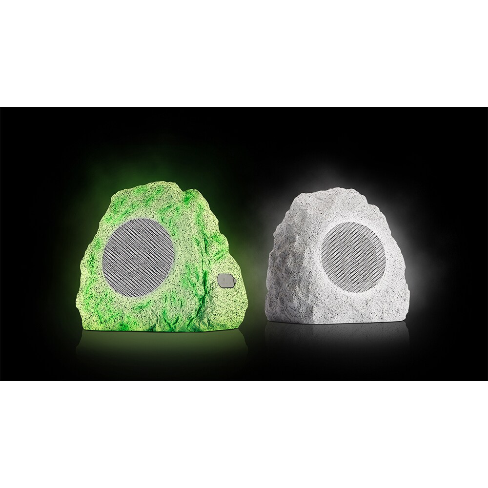ION Glow Stone Rechargeable Wireless Outdoor LED Rock Speakers - Pair, , hires