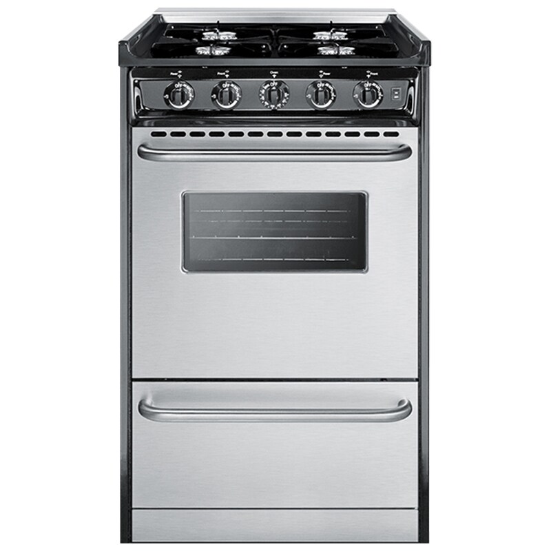 Summit 20 in. 2.4 cu. ft. Gas Range with Open Burners - Stainless Steel, , hires
