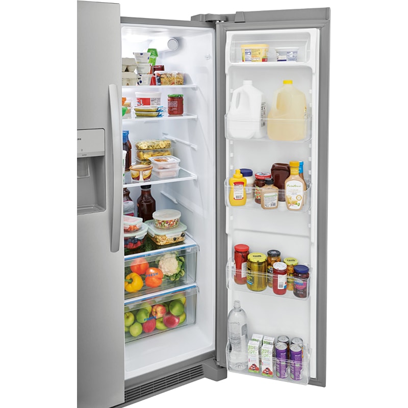 Frigidaire 36 in. 25.6 cu. ft. Side by Side Refrigerator with Ice & Water Dispenser - Stainless Steel, Stainless Steel, hires