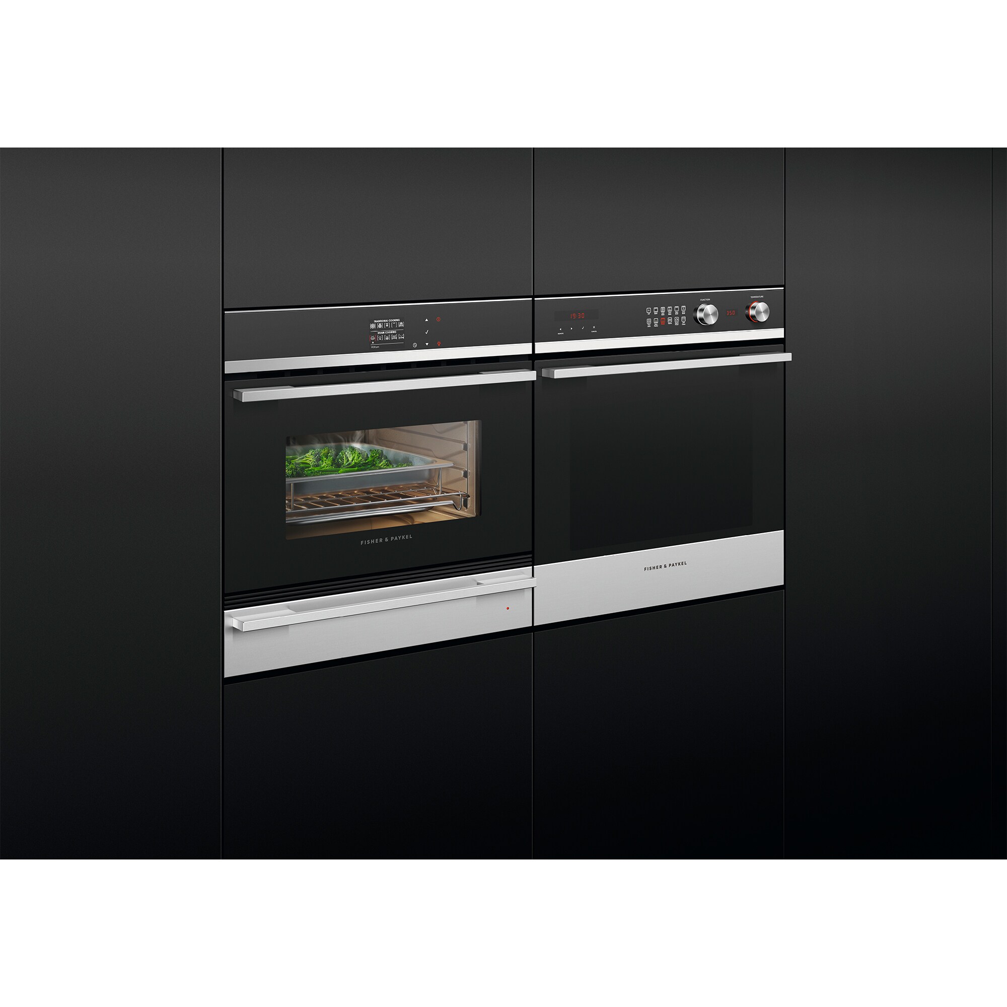 Fisher & Paykel Series 9 24 in. 1.3 cu. ft. Steam Electric Single Wall Oven with True European Convection - Stainless Steel, , hires