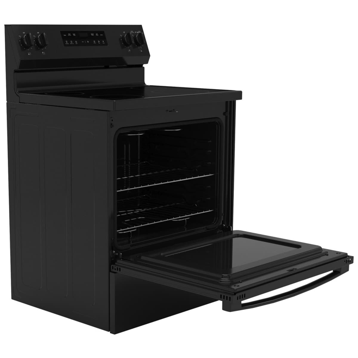 GE 400 Series 30 in. 5.3 cu. ft. Smart Electric Range with Radiant Burners - Black, Black, hires