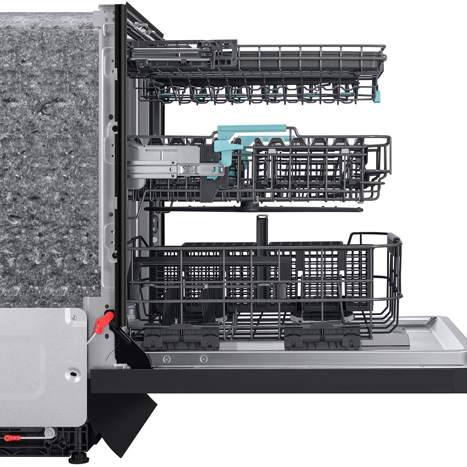 Samsung Bespoke 24 in. Top Control Smart Dishwasher with 38 dBA Sound Level, 3rd-Rack, Smart Dry with AutoRelease Door & Pocket Handle - Fingerprint Resistant Matte Black Steel, , hires