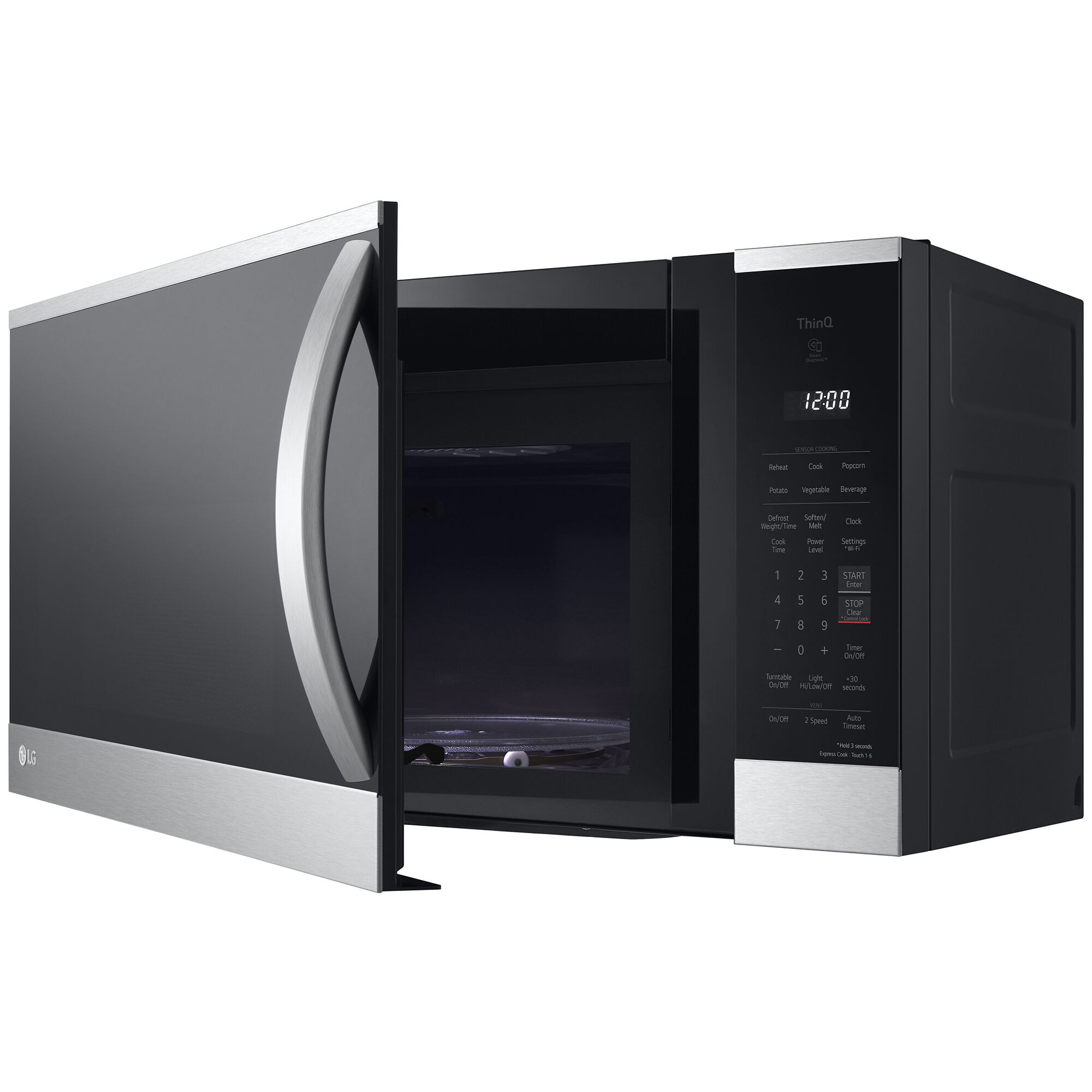 LG 30 in. 1.8 cu. ft. 1000W Smart Over-the-Range Microwave with 300 CFM & Sensor Cooking - PrintProof Stainless Steel, , hires