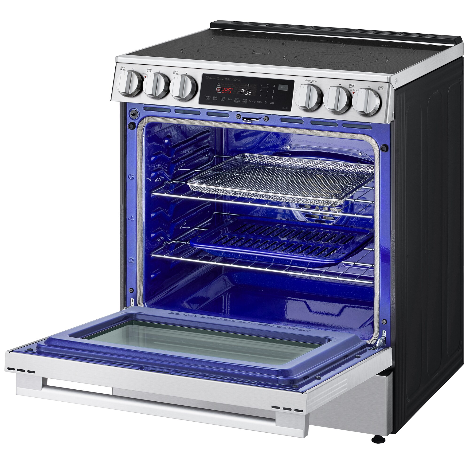 LG 30 in. 6.3 cu. ft. Smart Air-Fry True European Convection Electric Range with Radiant Burners PrintProof Stainless Steel, , hires