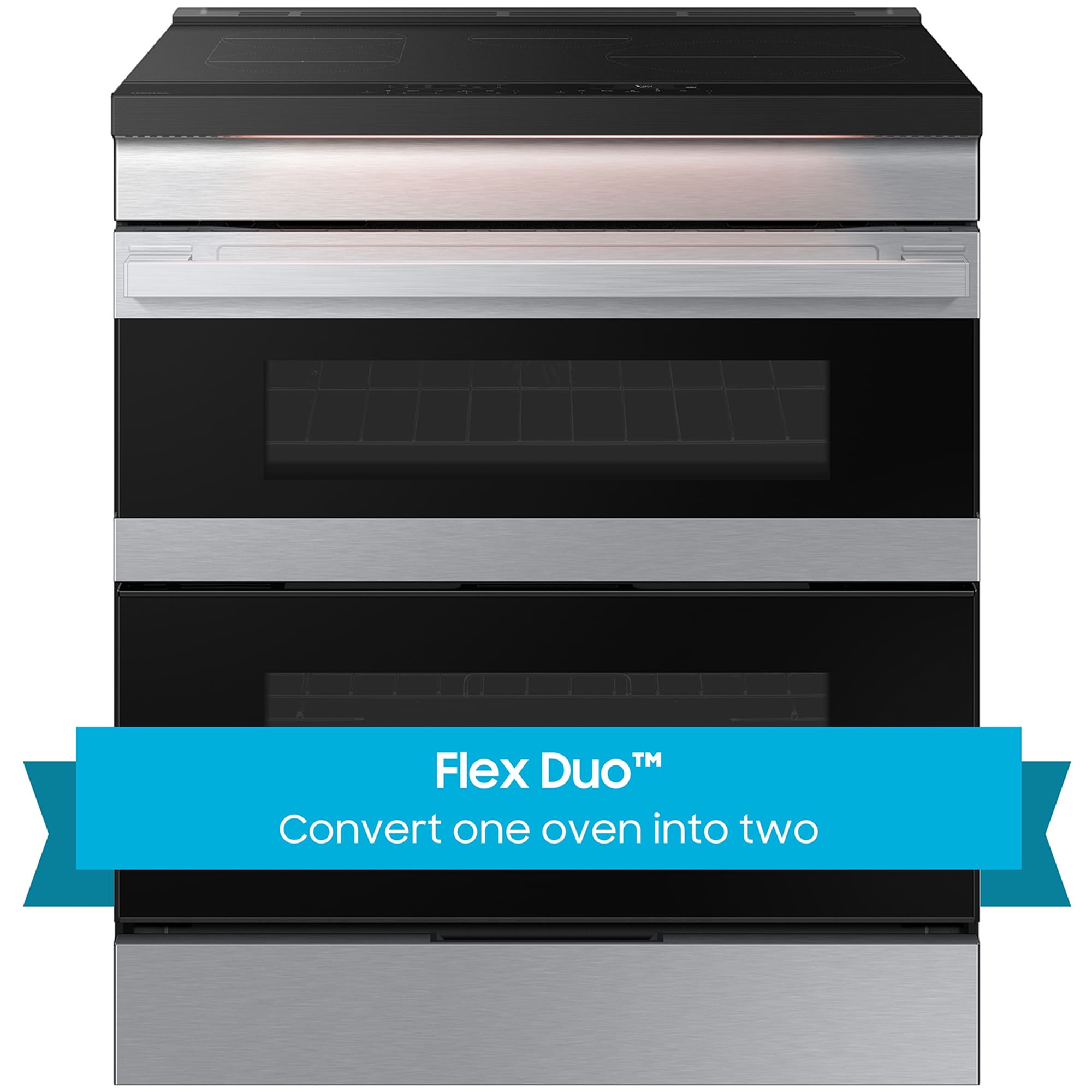 Samsung Bespoke 30 in. 6.1 cu. ft. Smart Air Fry True European Convection Double Oven Slide-In Electric Range with 4 Induction Burners - Stainless Steel, , hires