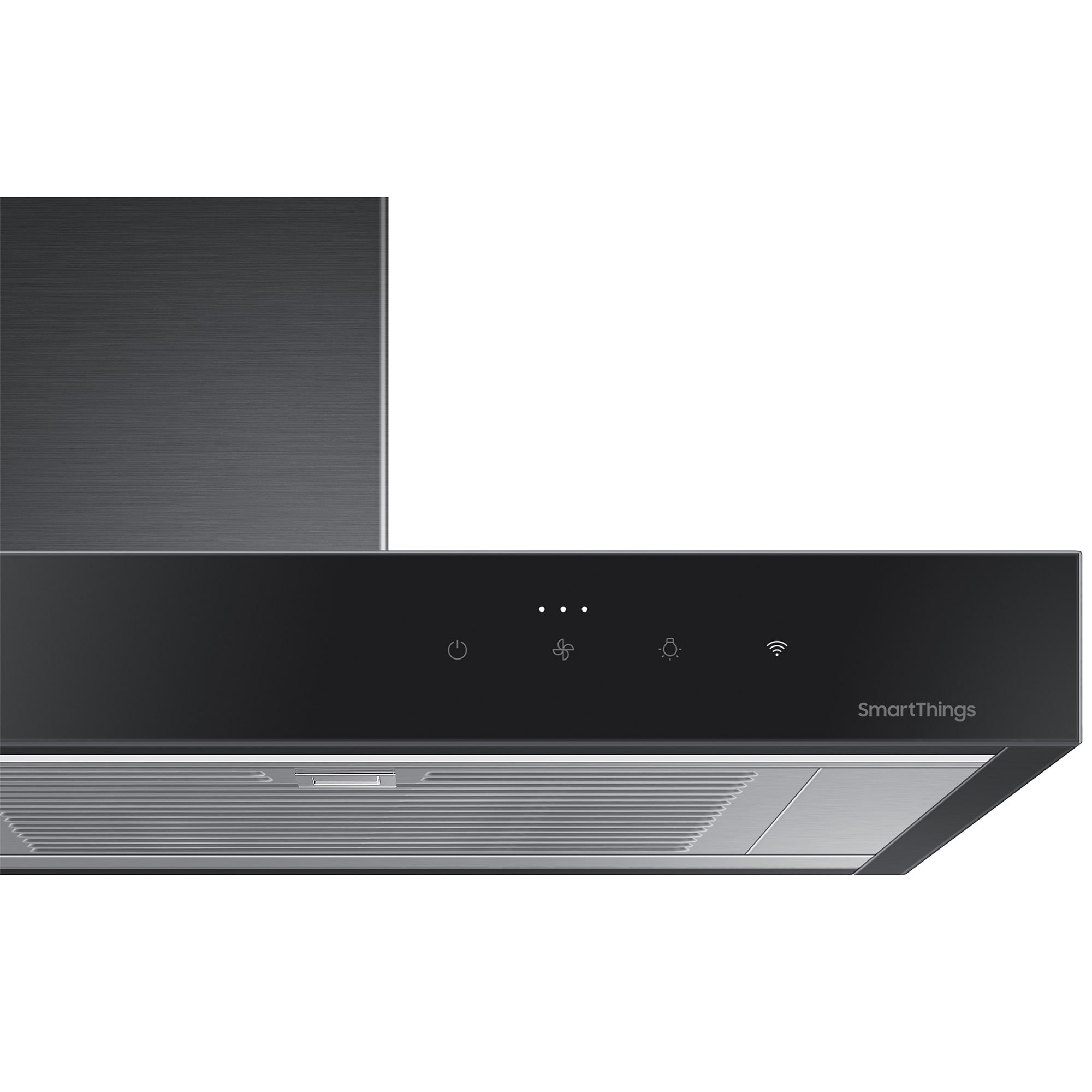 Samsung 30 in. Smart Convertible Chimney Style Range Hood with 630 CFM, 4 Fan Speeds & 1 LED Light - Deep Charcoal, , hires