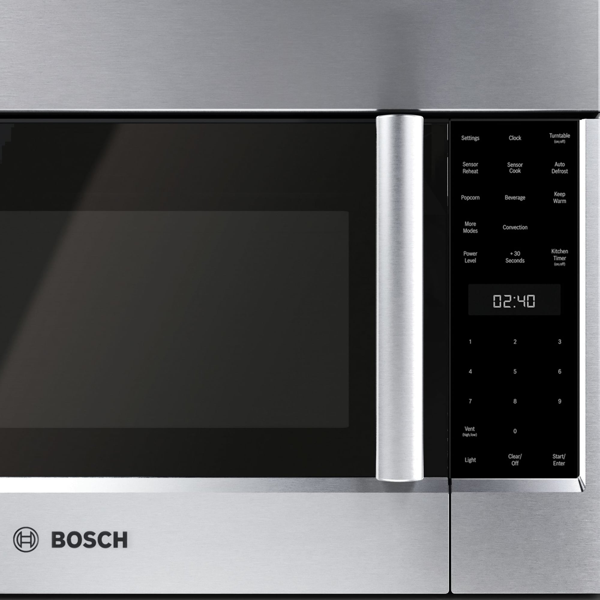 Bosch 800 Series 30 in. 1.9 cu. ft. 1000W Over-the-Range Microwave with 385 CFM, Convection & Sensor Cooking - Stainless Steel, , hires