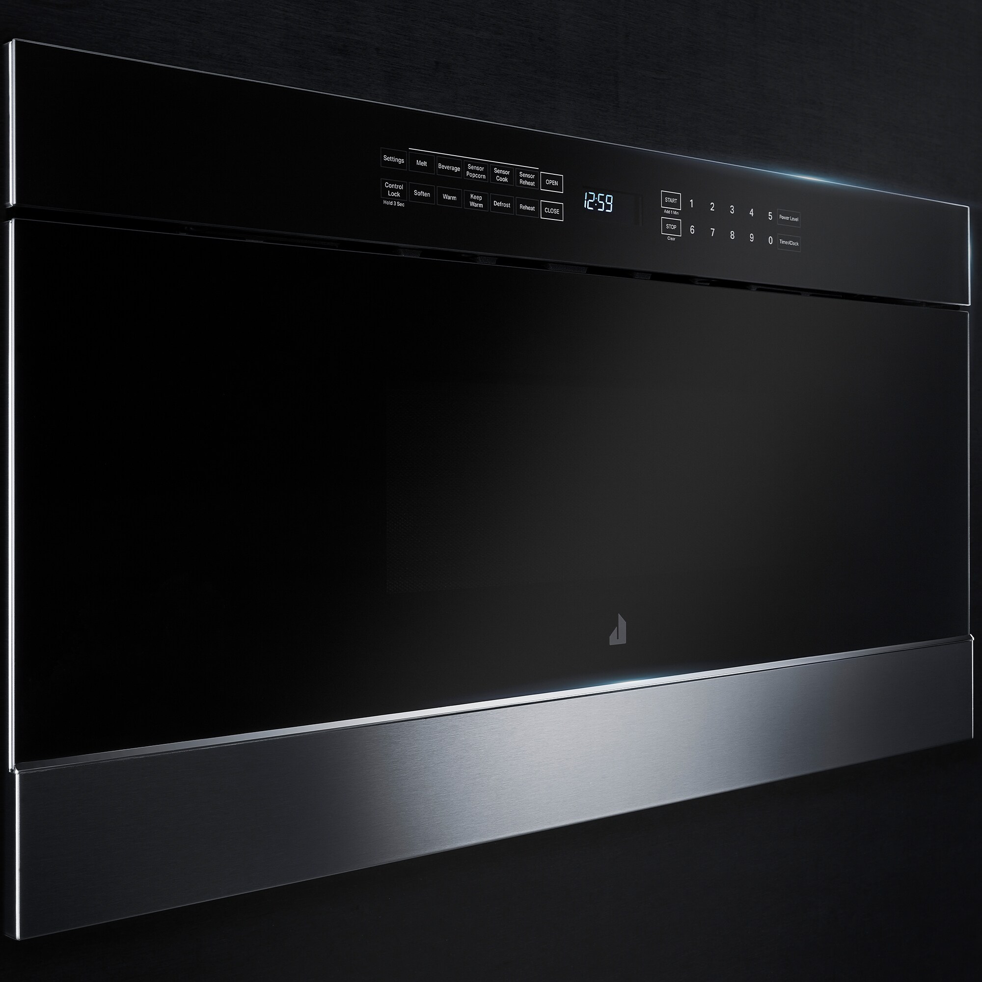 JennAir Noir 30 in. 1.2 cu. ft. 950W Drawer Microwave with Sensor Cooking - Floating Glass Black, , hires