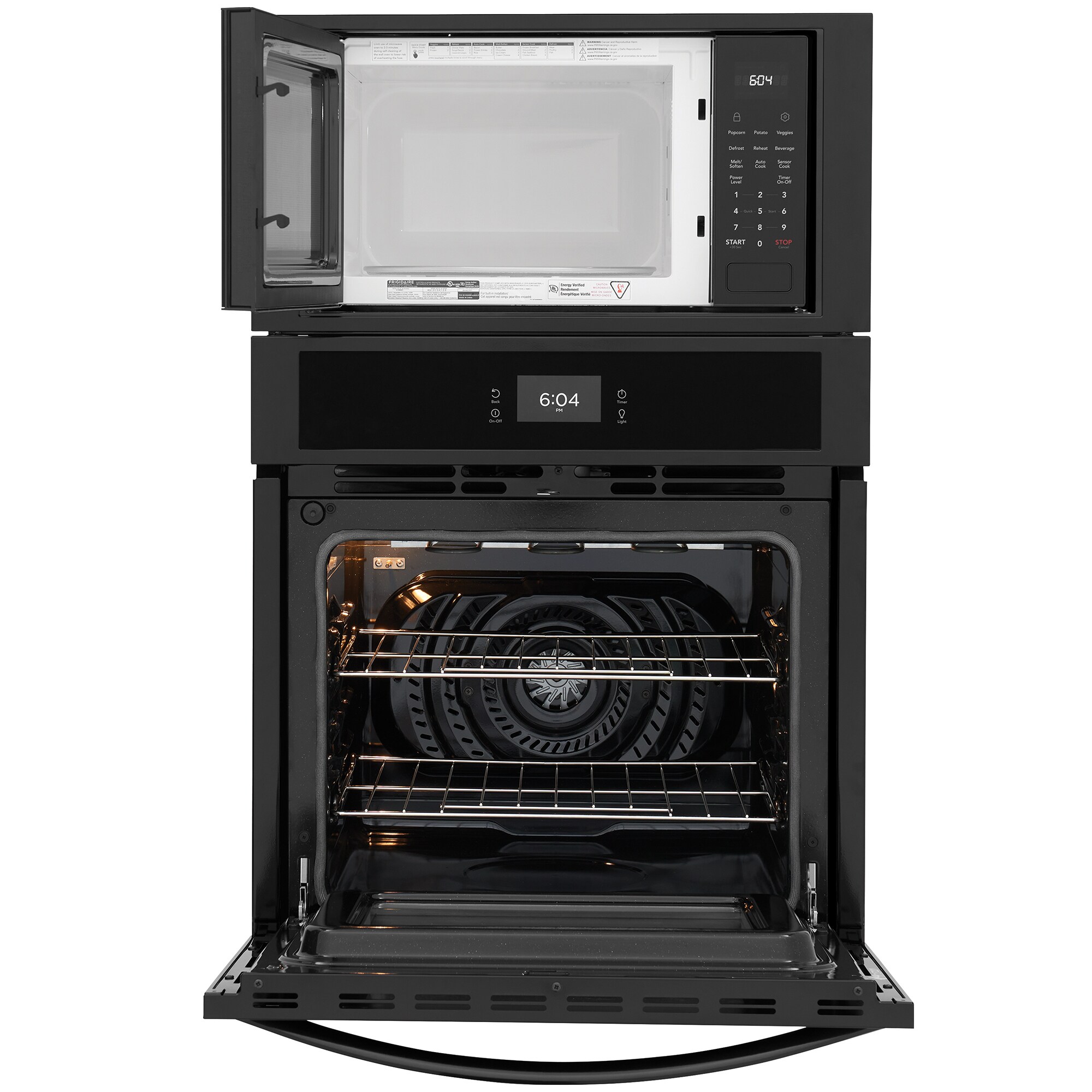 Frigidaire 27 in. 5.4 cu. ft. Electric Microwave/Wall Oven Combo with Standard Convection - Black, Black, hires