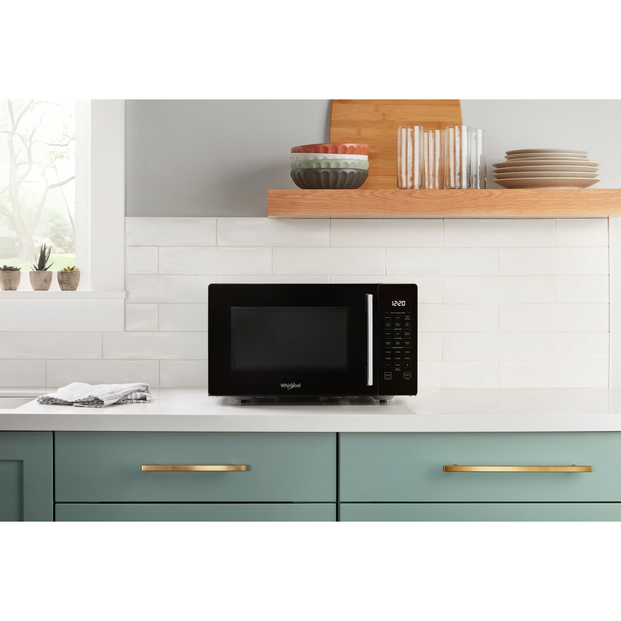 Whirlpool 19 in. 0.9 cu. ft. 900W Countertop Microwave - Black, , hires