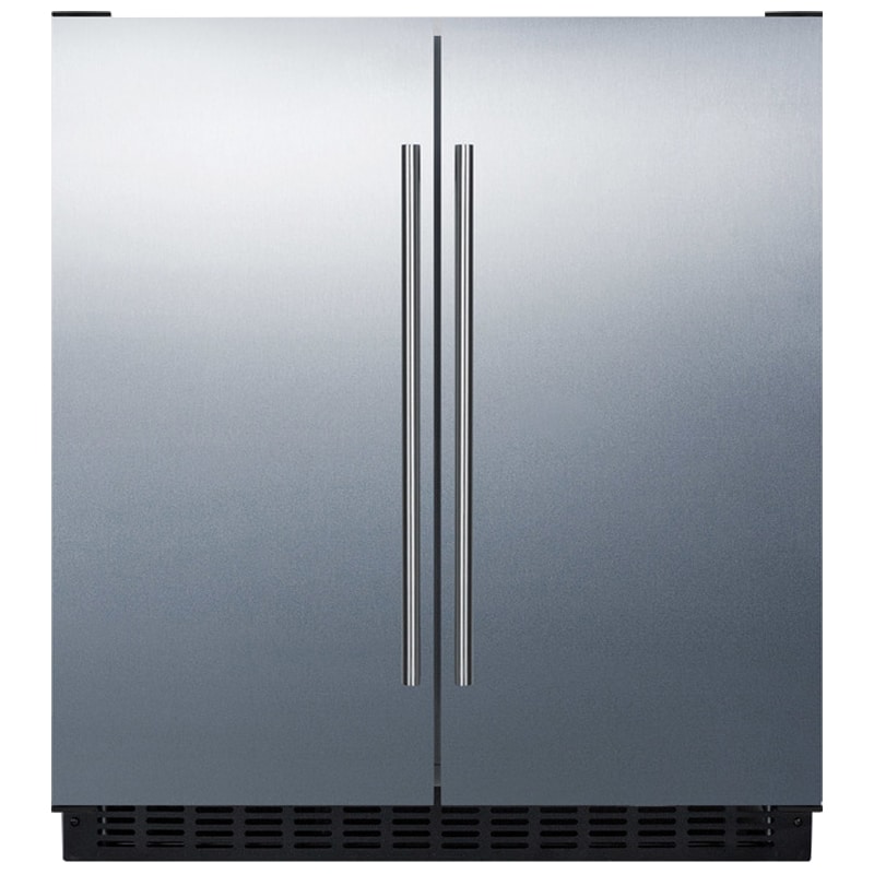 Summit 30 in. 5.4 cu. ft. Side by Side Undercounter Refrigerator - Stainless Steel with Black Cabinet, , hires