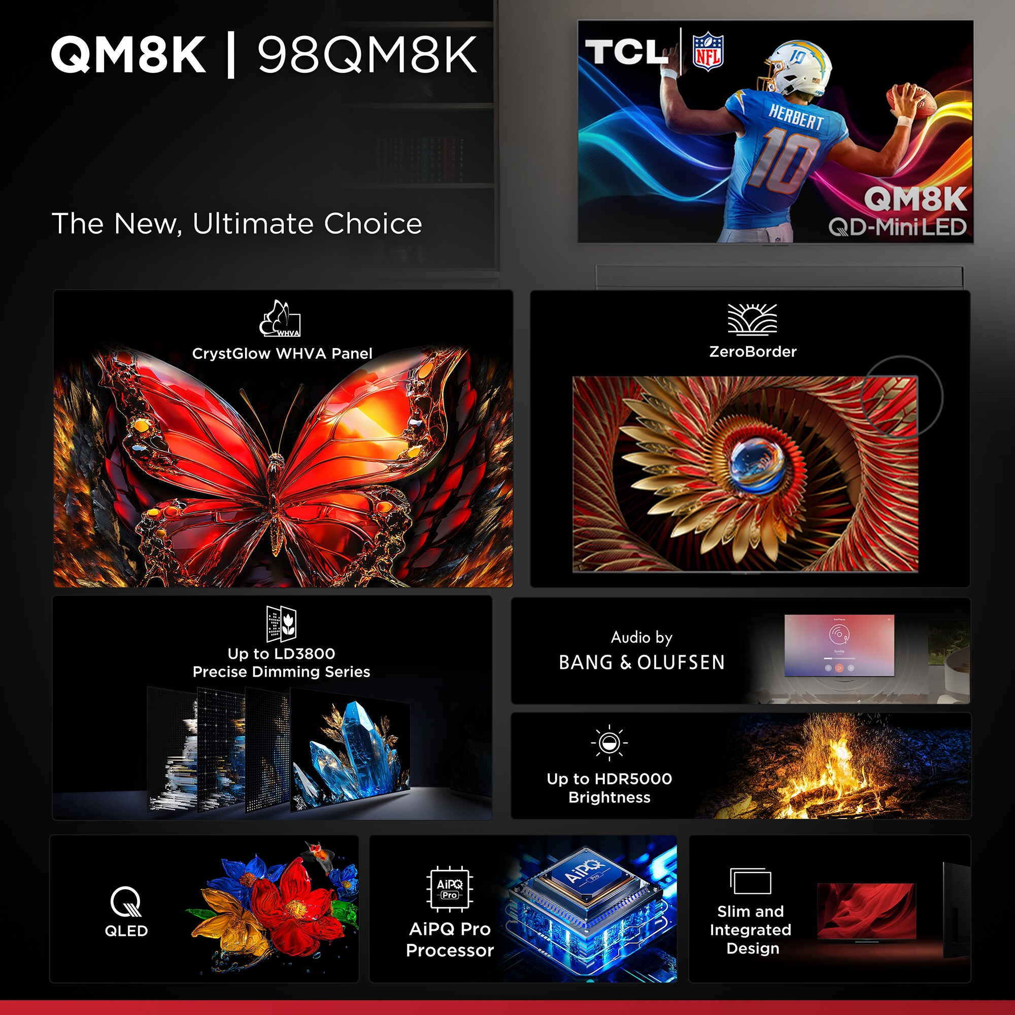 TCL - 98" Class QM8K Series QD-Mini LED 4K UHD Smart Google TV, , hires