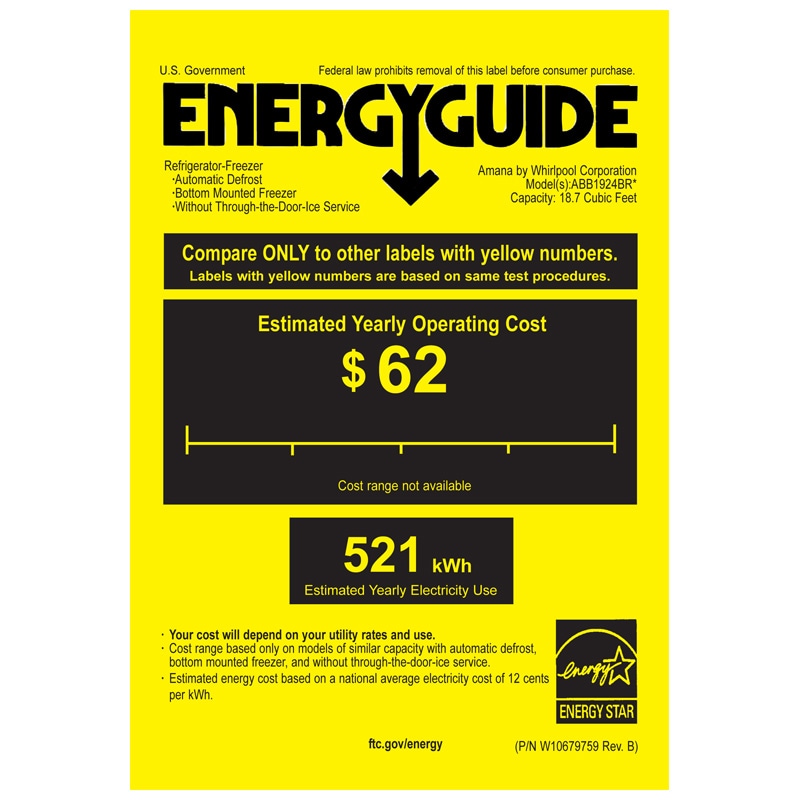Amana 29 in. 18.6 cu. ft. Bottom Freezer Refrigerator - White, White, hires