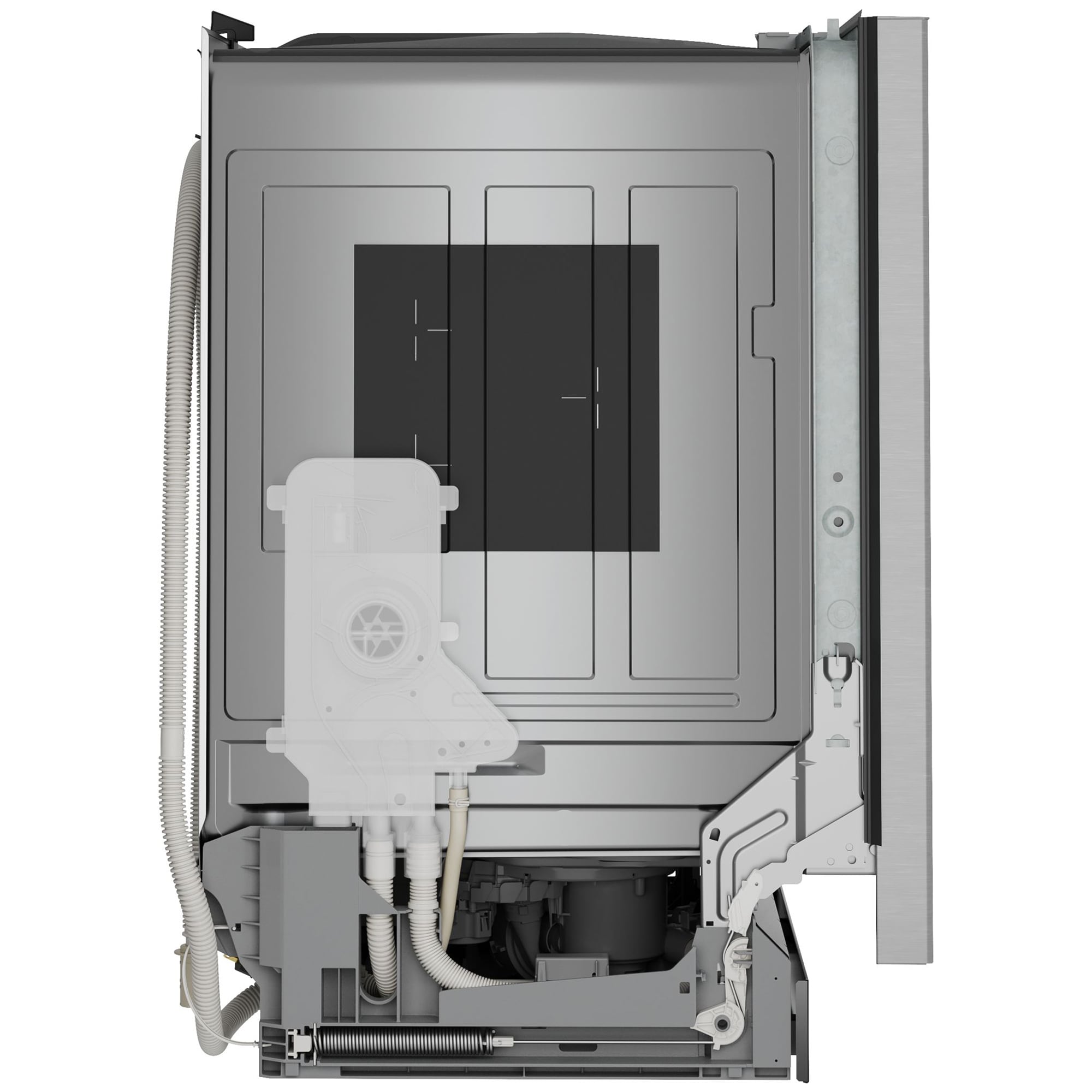 Bosch 300 Series 24 in. Front Control Smart Dishwasher with 48 dBA Sound Level, 3rd Rack, PureDry & Pocket Handle - Stainless Steel, Stainless Steel, hires