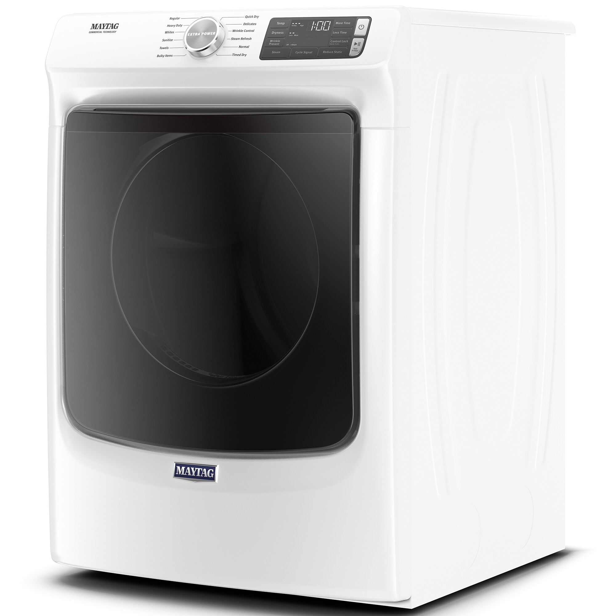 Maytag 27 in. 7.3 cu. ft. Stackable Gas Dryer with Extra Power, Sanitize, Steam & Quick Dry Cycle - White, White, hires