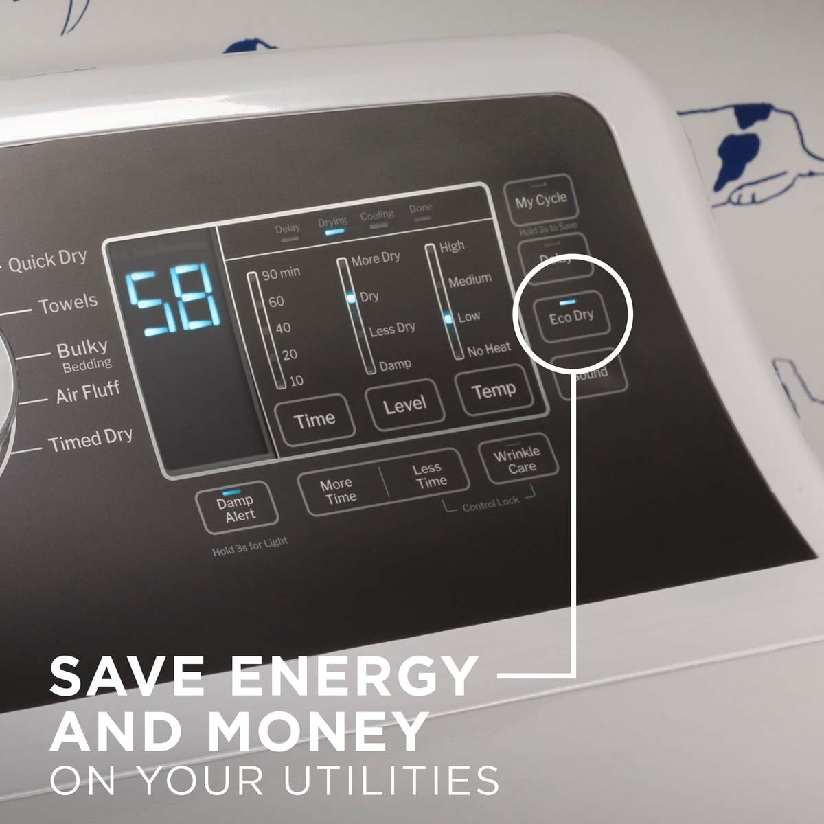 GE 27 in. 7.4 cu. ft. Electric Dryer with Up To 120 ft. Venting, Sanitize Cycle & Sensor Dry - Diamond Gray, , hires