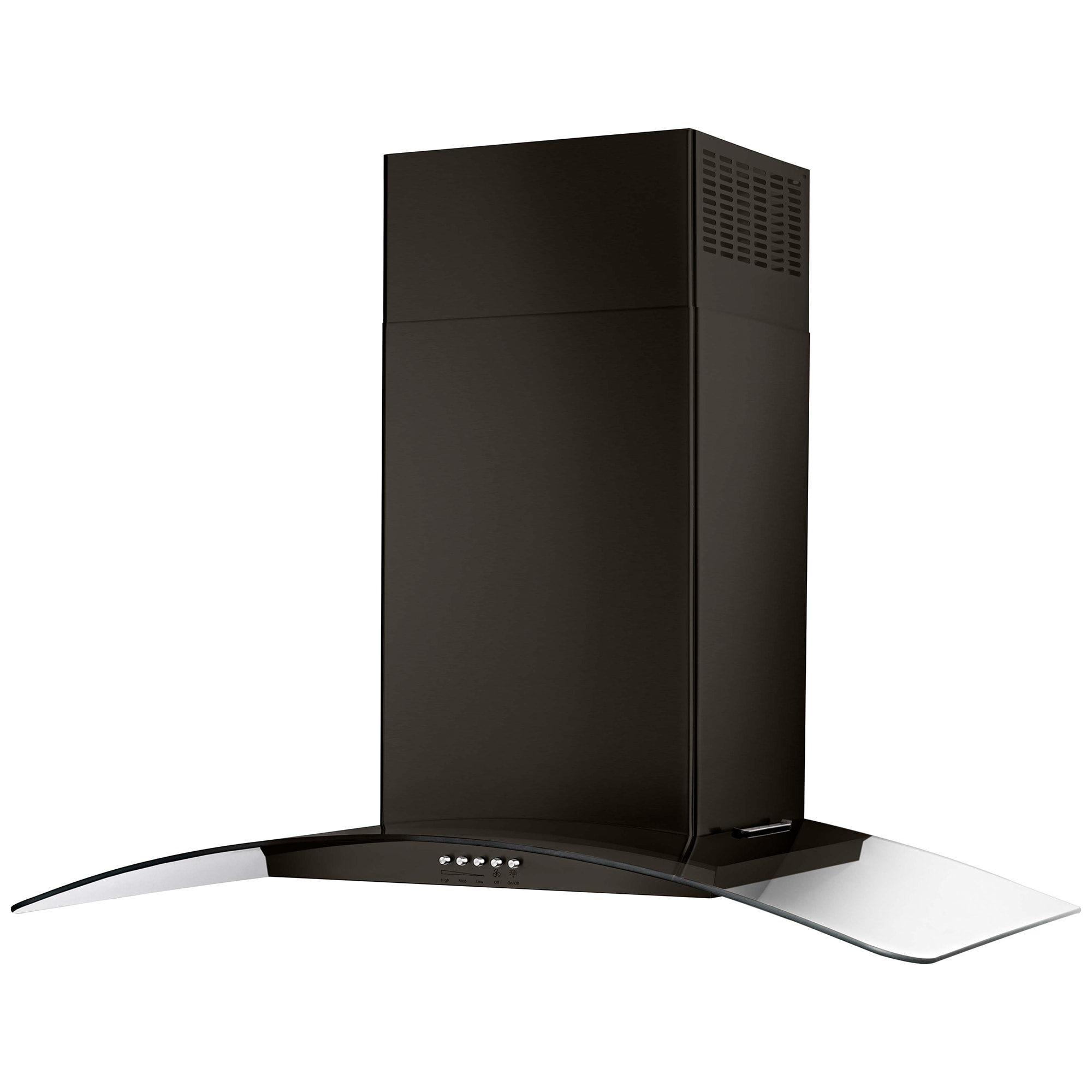 Whirlpool 36 in. Convertible Chimney Style Range Hood with 400 CFM, 3 Fan Speeds & 2 LED Lights - Black Stainless, , hires