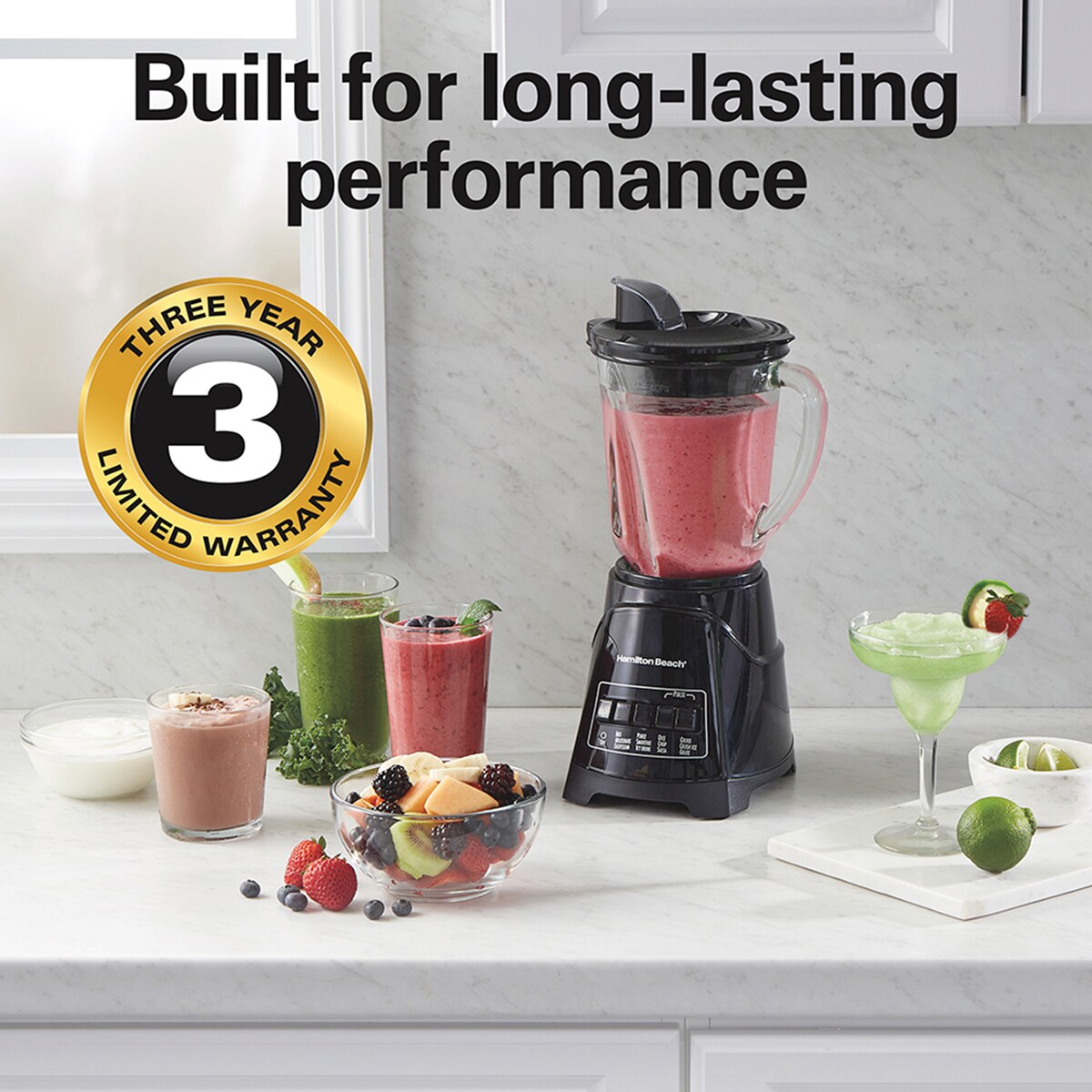 Hamilton Beach Power Elite Blender with 40 oz. Glass Jar, , hires