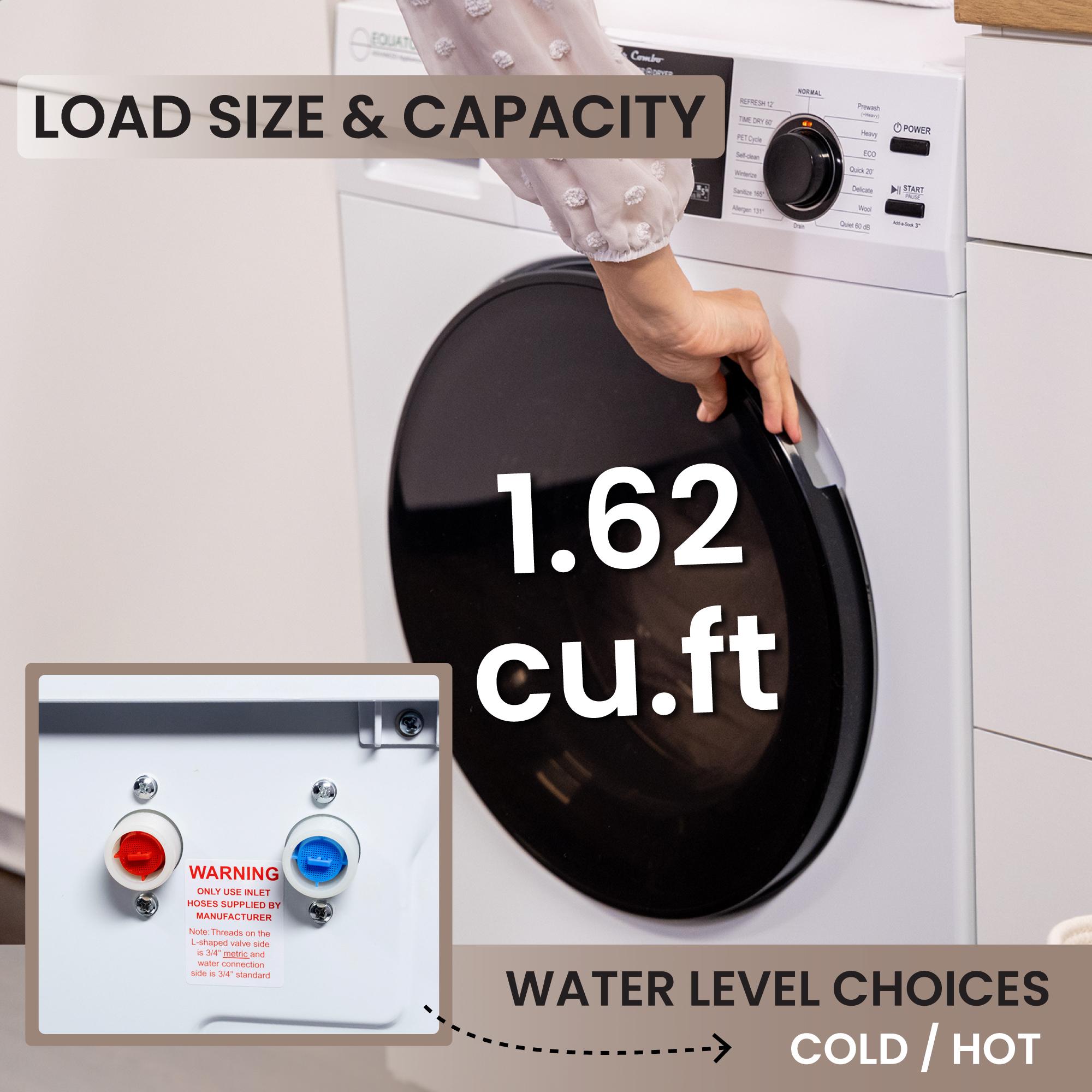 Equator 24 in. 1.6 cu. ft. Electric Front Load Ventless All-in-One ...