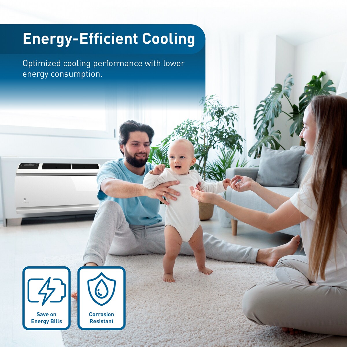 Friedrich WallMaster Inverter Series 16,800 BTU 230V Smart Through-the-Wall Air Conditioner, 3 Fan Speeds, Remote Control - Cool Grey, , hires