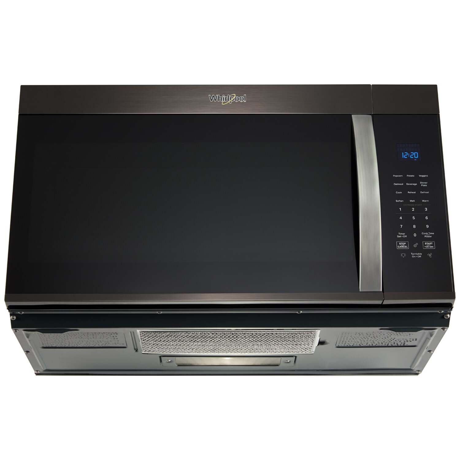 Whirlpool 30 in. 1.9 cu. ft. 1000W Over-the-Range Microwave with 300 CFM & Sensor Cooking - Black Stainless Steel, Black Stainless Steel, hires